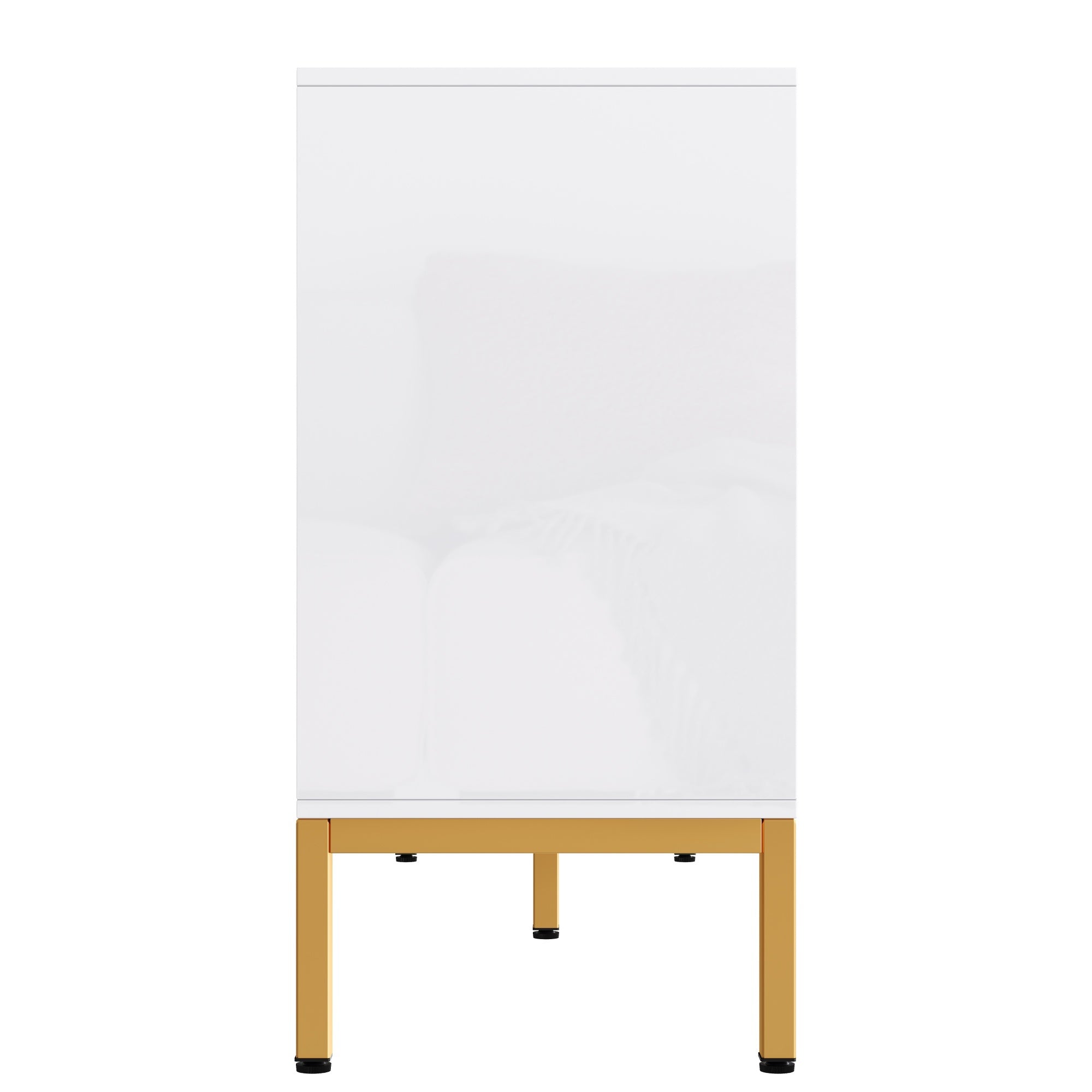 Logidon dressoir hoogglans wit 140x80x40 cm gouden handgrepen