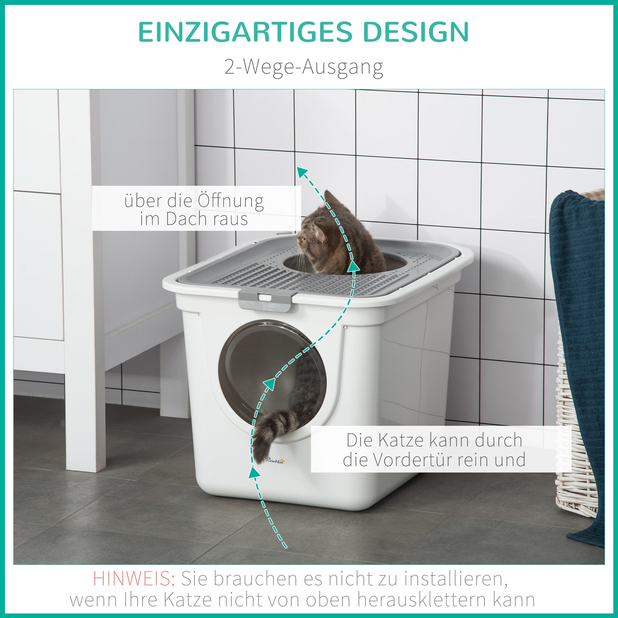 Logidon kattentoilet met deksel wit kunststof tot 5 kg