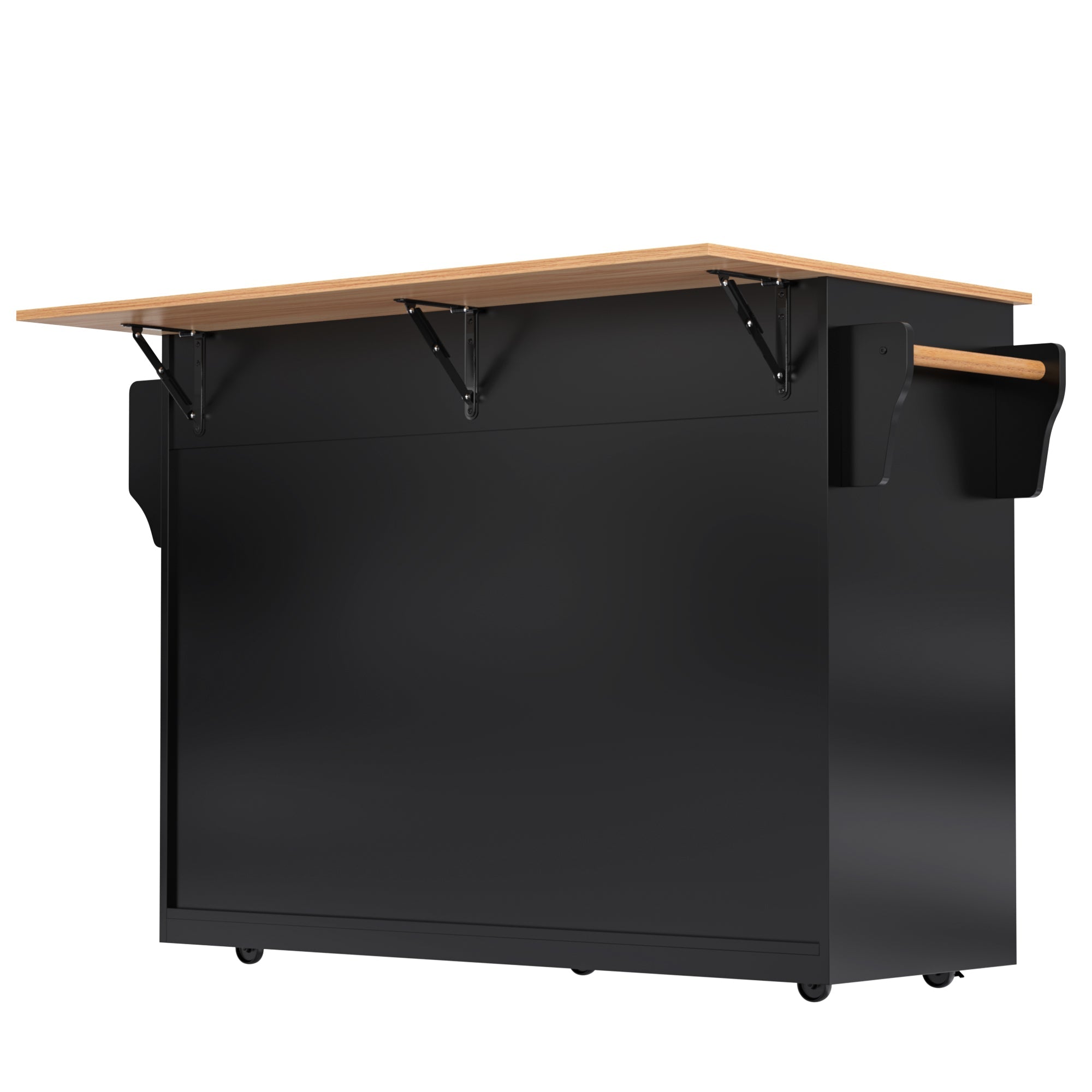 Logidon serving trolley with folding table top black 120x46x91 cm