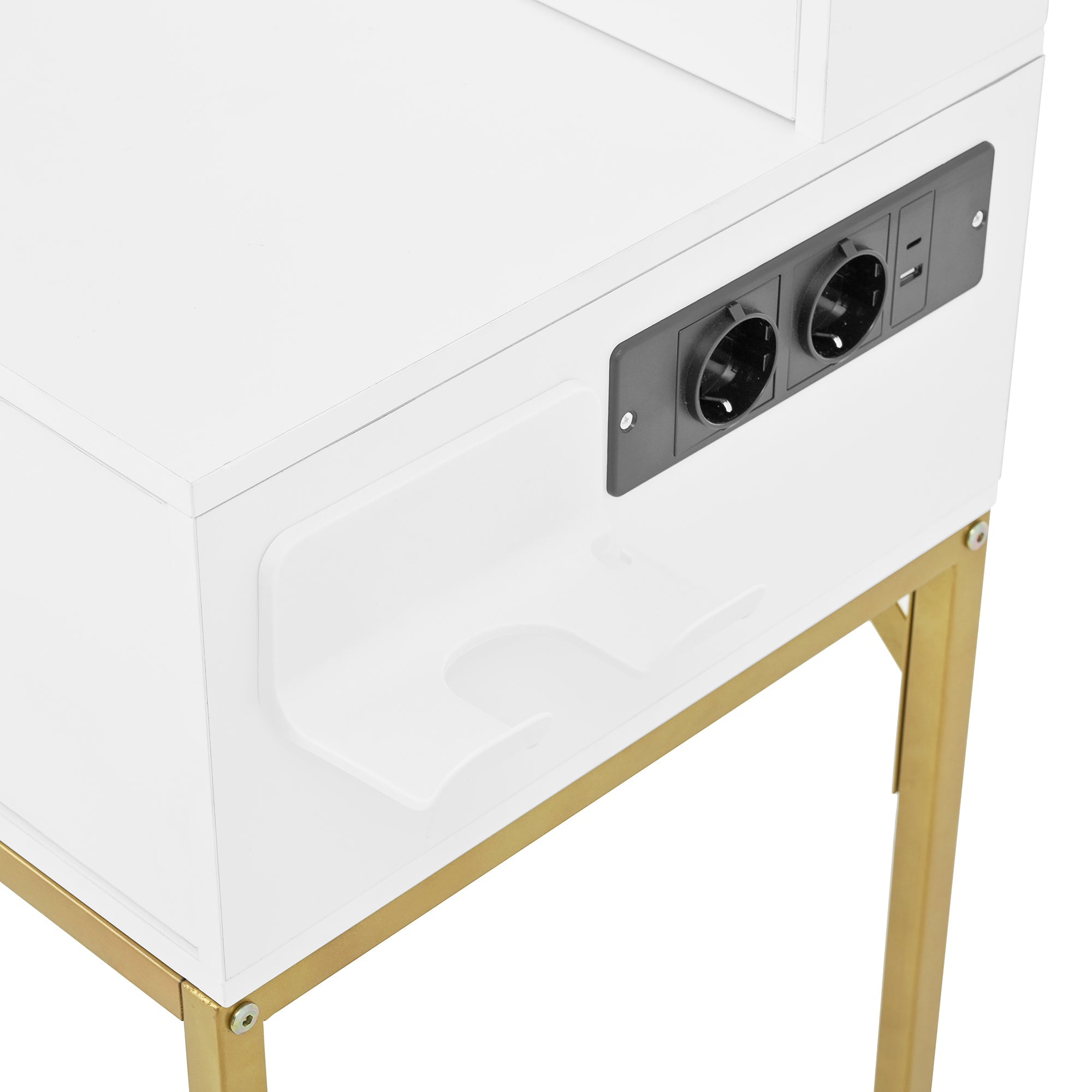 Logidon kaptafel met dimbare LED verlichting wit 80x40x134 cm