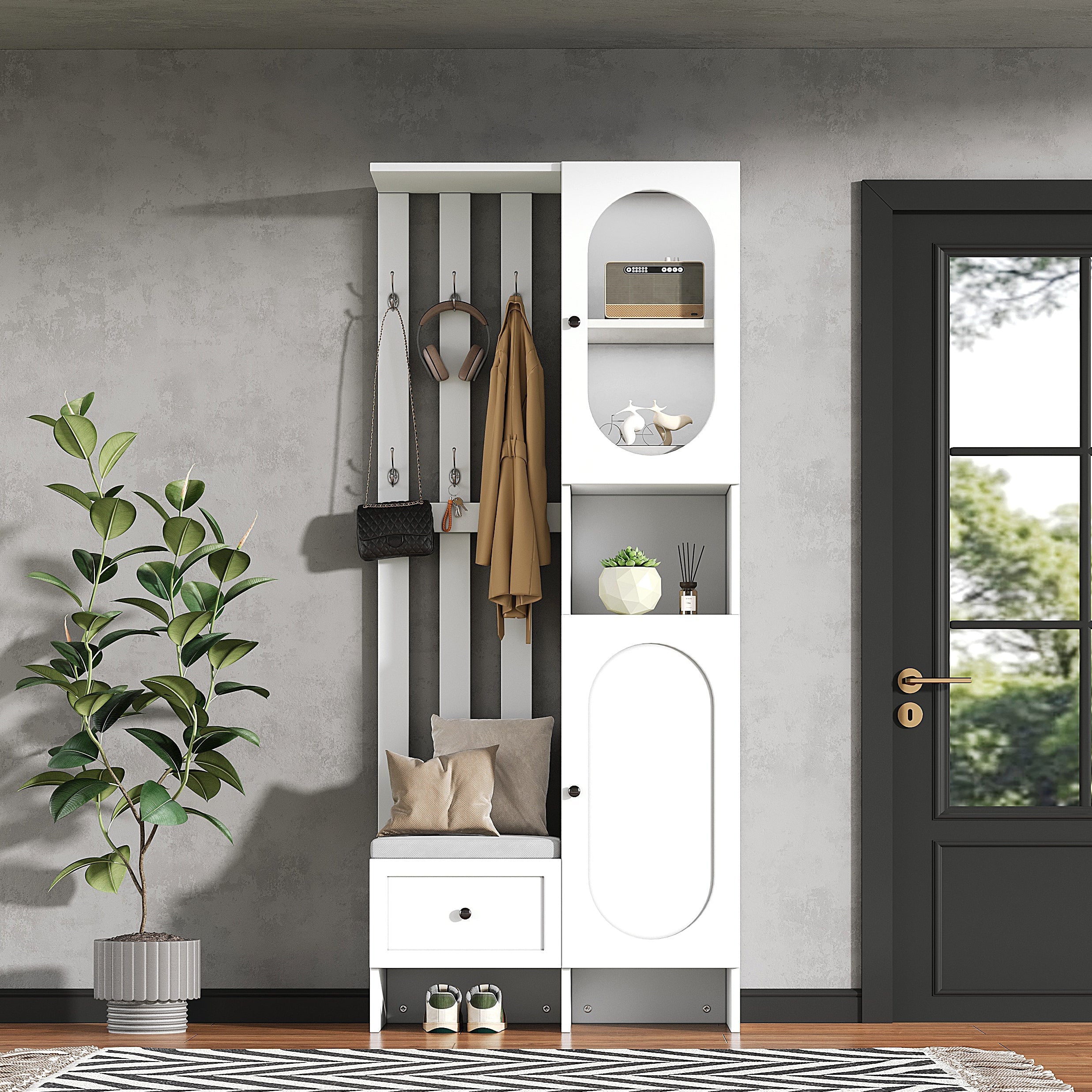 Logidon compacte kledingkast 85x33,5x200 cm wit 2 kasten
