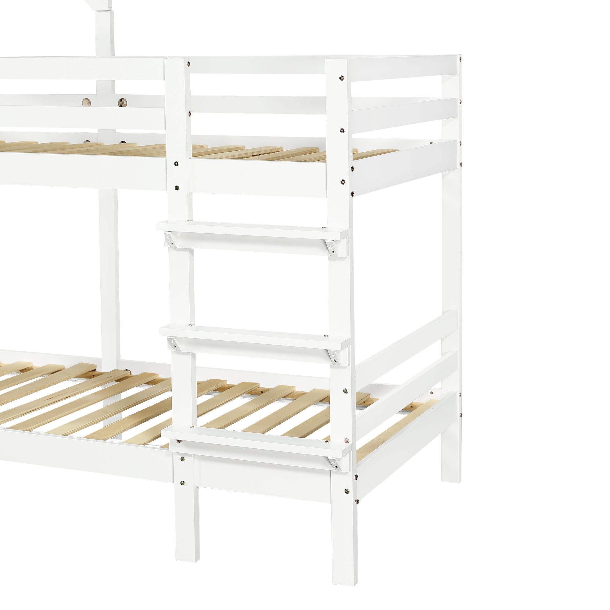 Logidon stapelbed huisstijl 90x200 wit met raam en dak