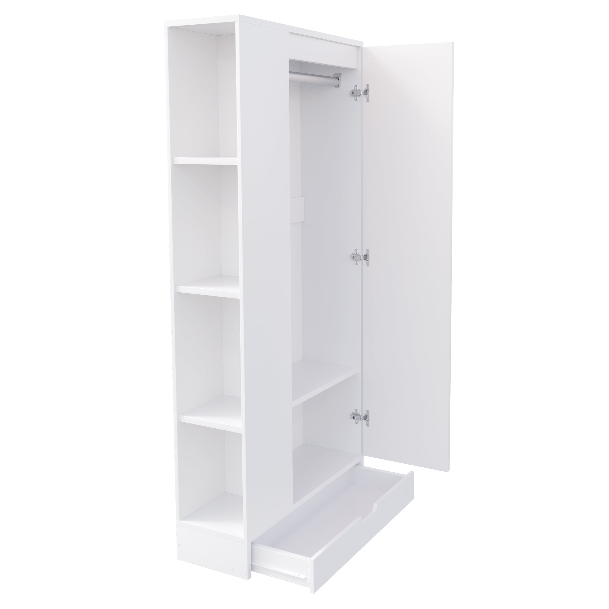 Logidon kledingkast 70x40x170 centimeter enkele deur planken wit
