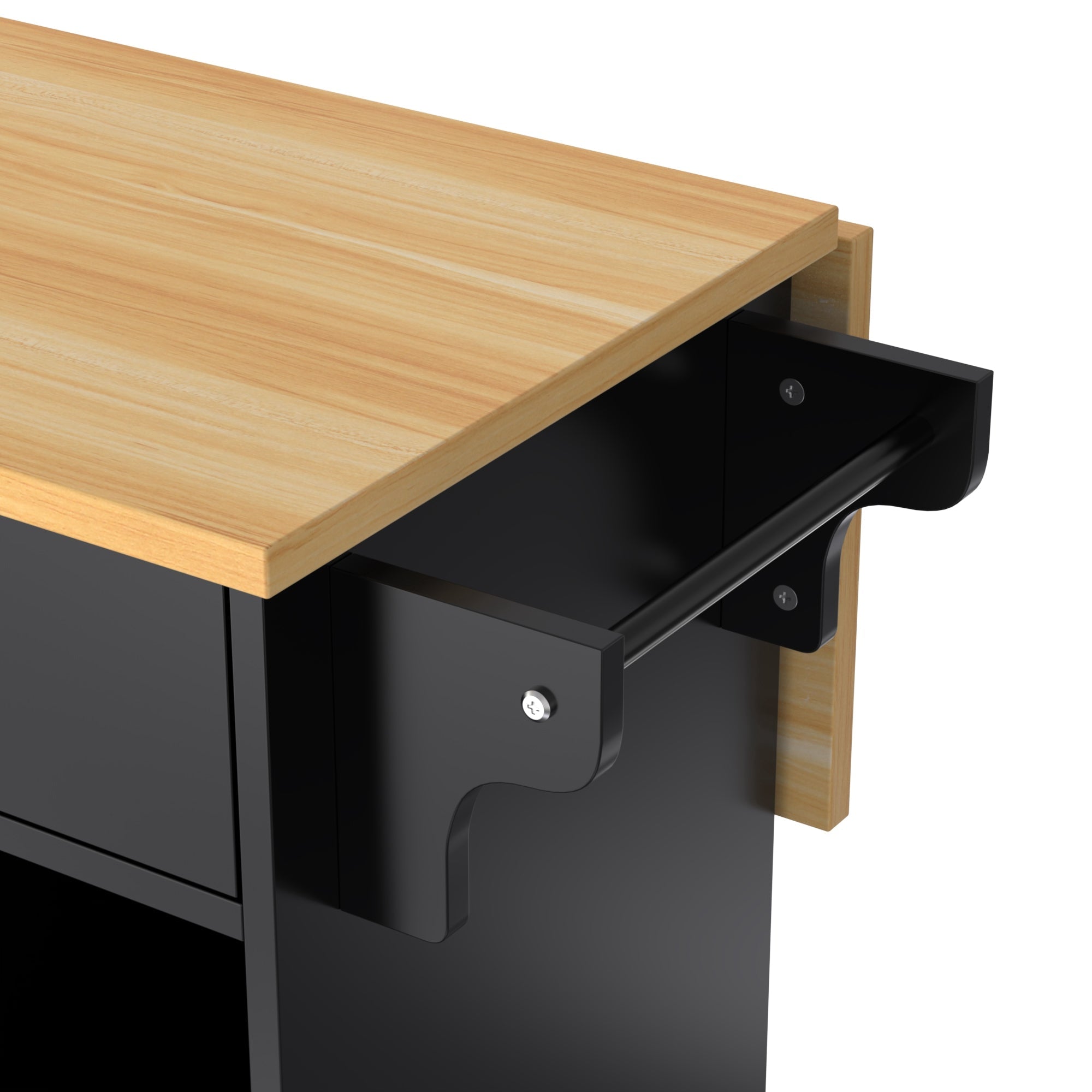 Logidon Sideboard Dining Room Trolley 112x70x94 cm Black Folding Plate