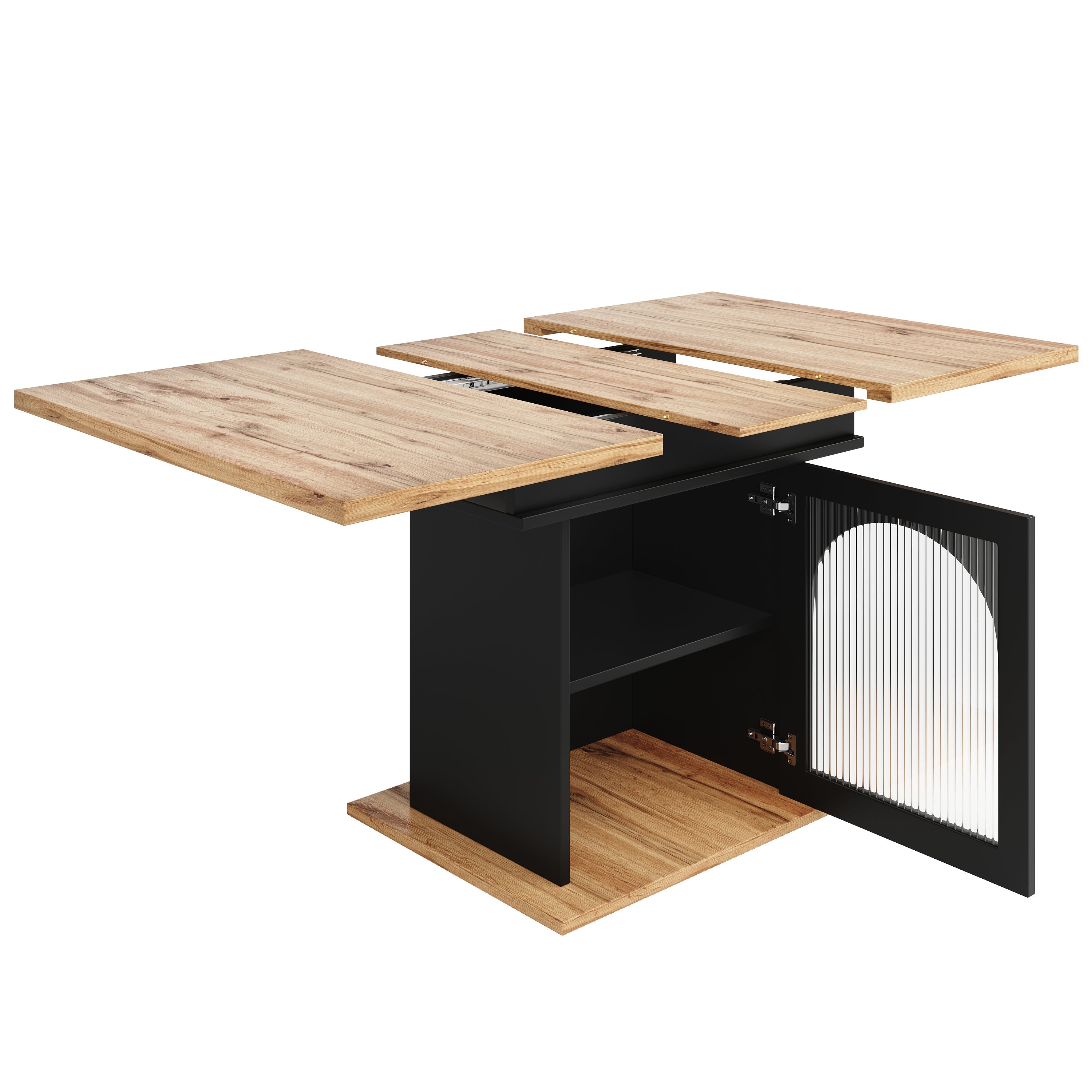 Logidon eettafel telescopische tafel 140×80 cm met drie opbergniveaus