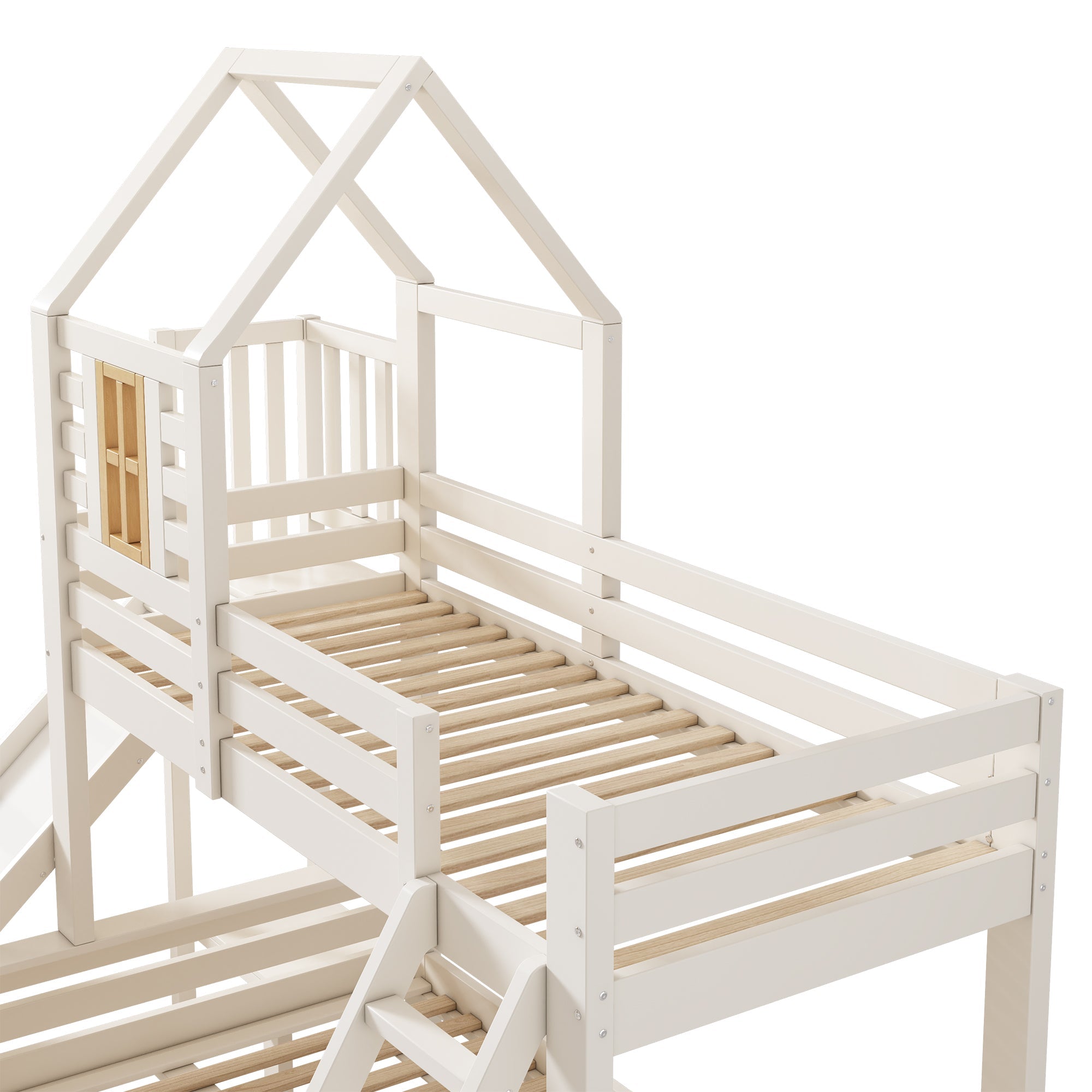 Logidon stapelbed 90x200/140x200 schuiflaadladder blokhut design