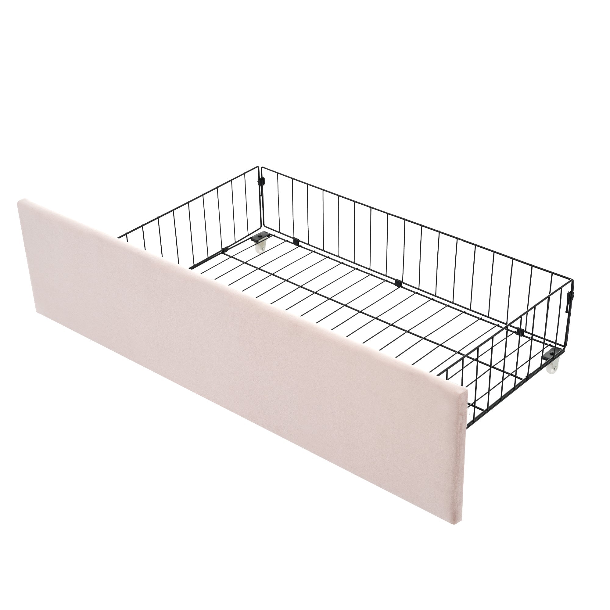 Logidon gestoffeerd bed 90x200 roze fluweel dagbed met lades