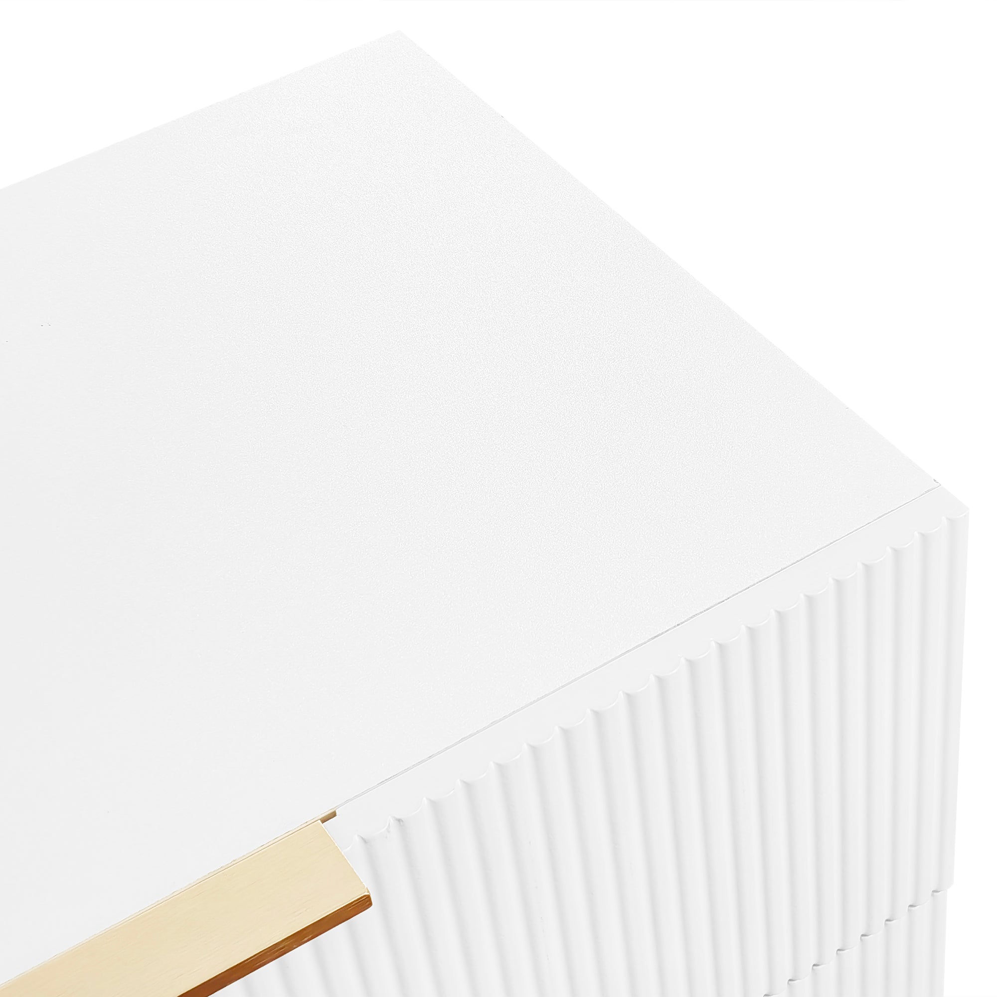 Logidon Elegant sideboard white 120x40x77 cm 6 drawers gold accents