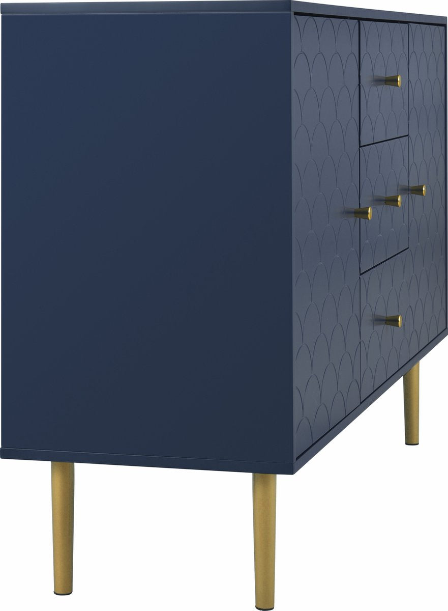 Merax Ladekast 120 CM - Commode Kasten met Lades en Deuren - Blauw afbeelding 7