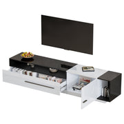 Logidon hoogglans TV-meubel 170 cm zwart wit met ladedeur