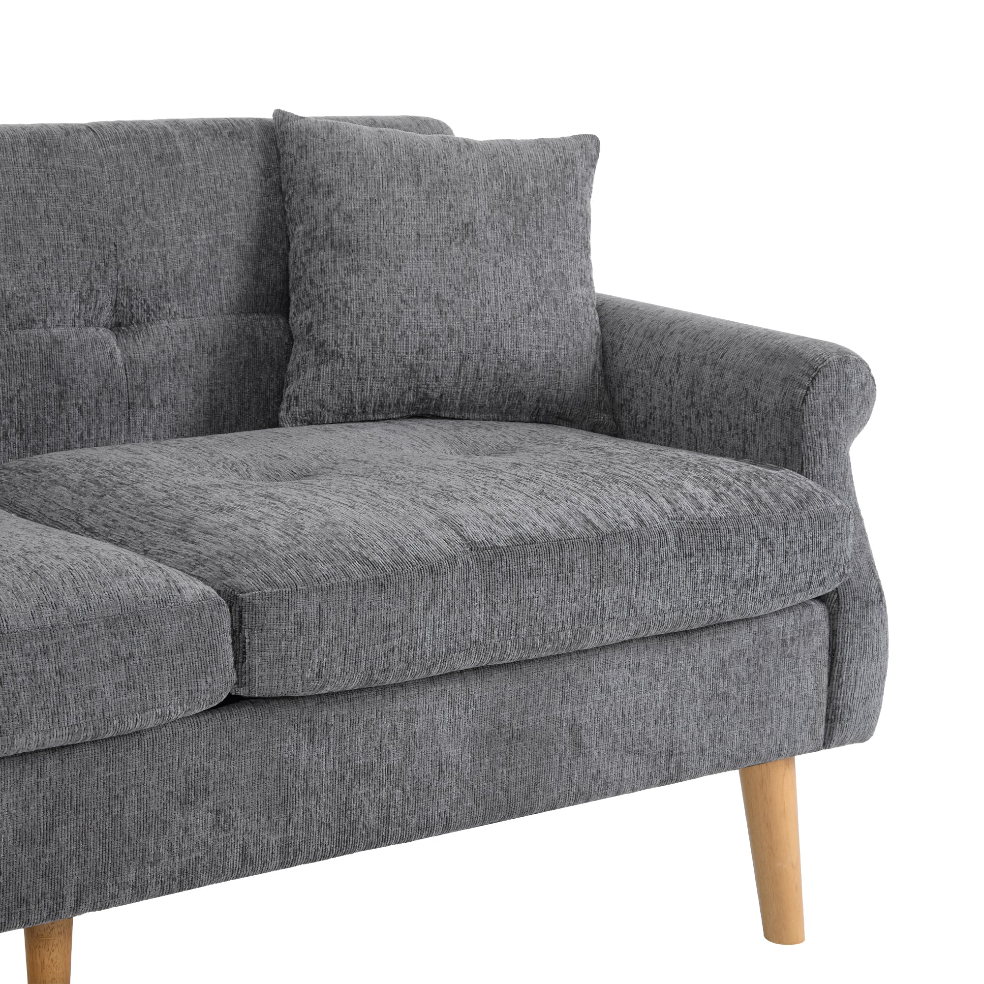 Logidon Modern Design Bank Grijze Chenille Stof 2 Zits 162 cm