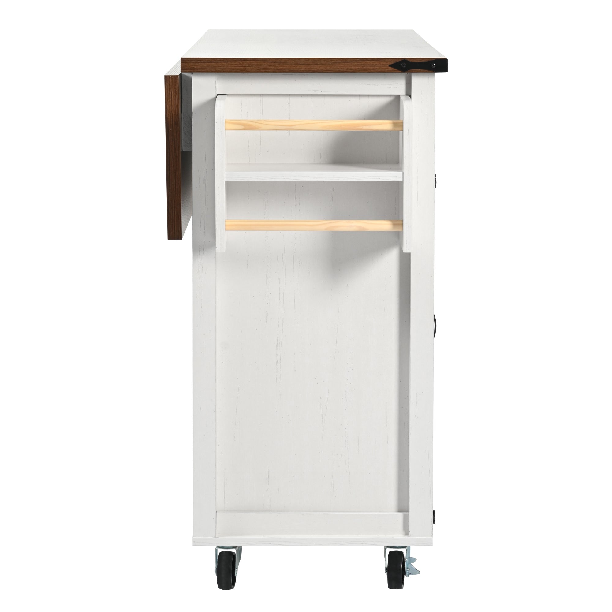 Logidon Kitchen Island With Extendable Worksheet Beige On Wheels