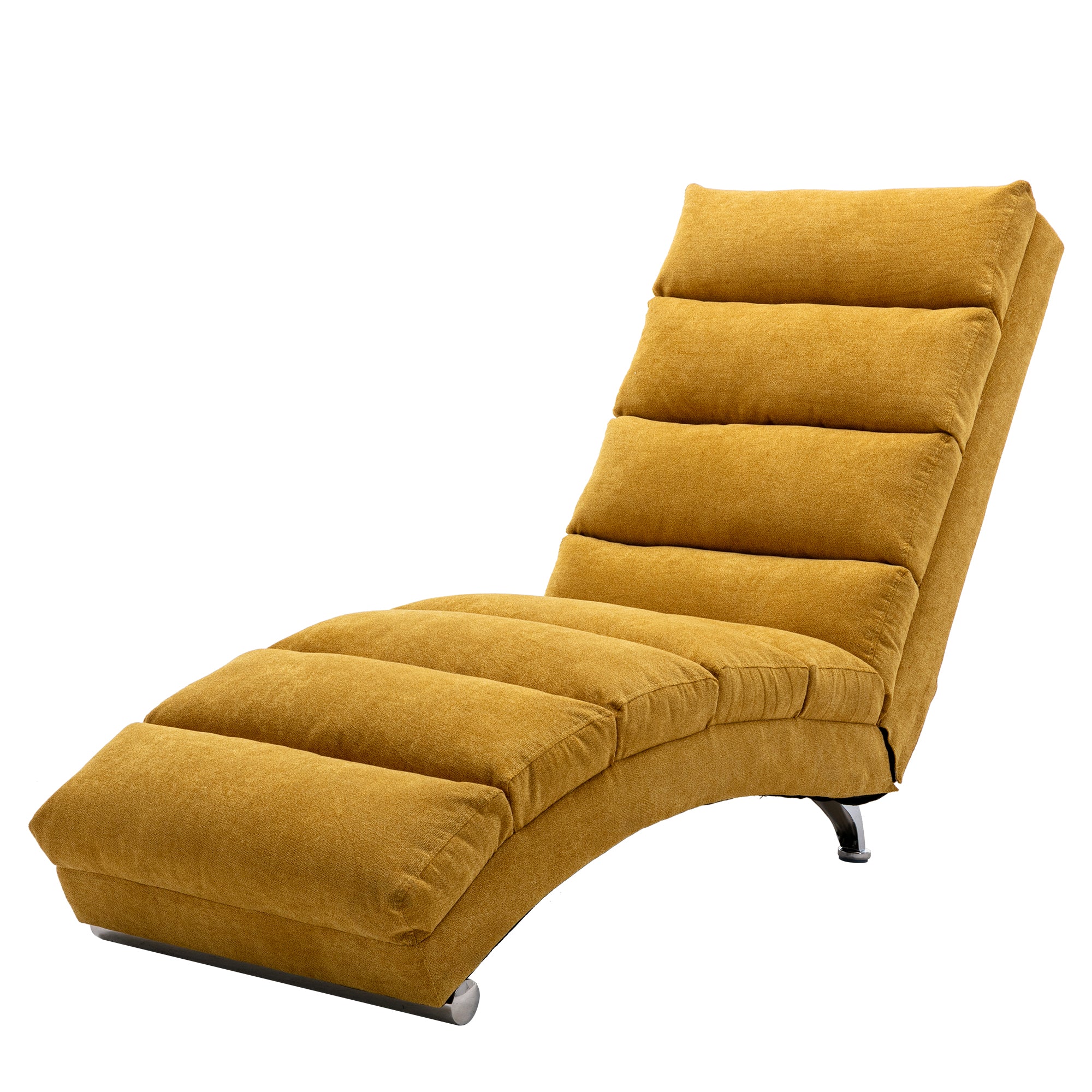 Logidon Linnen Massage Chaise Longue Met Afstandsbediening Mosterdgeel