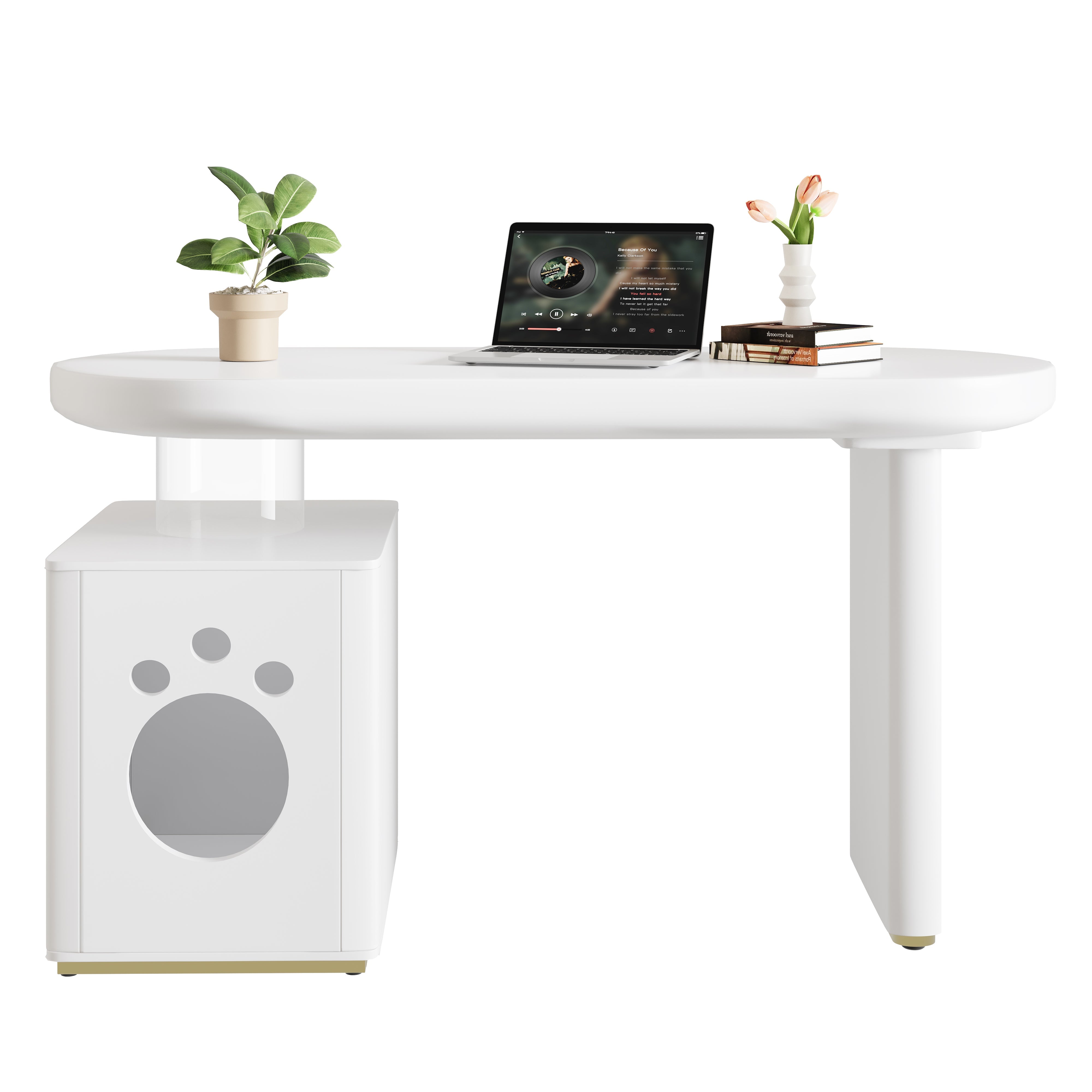 Logidon Bureau met Dierenbed Wit 117x50x76 cm