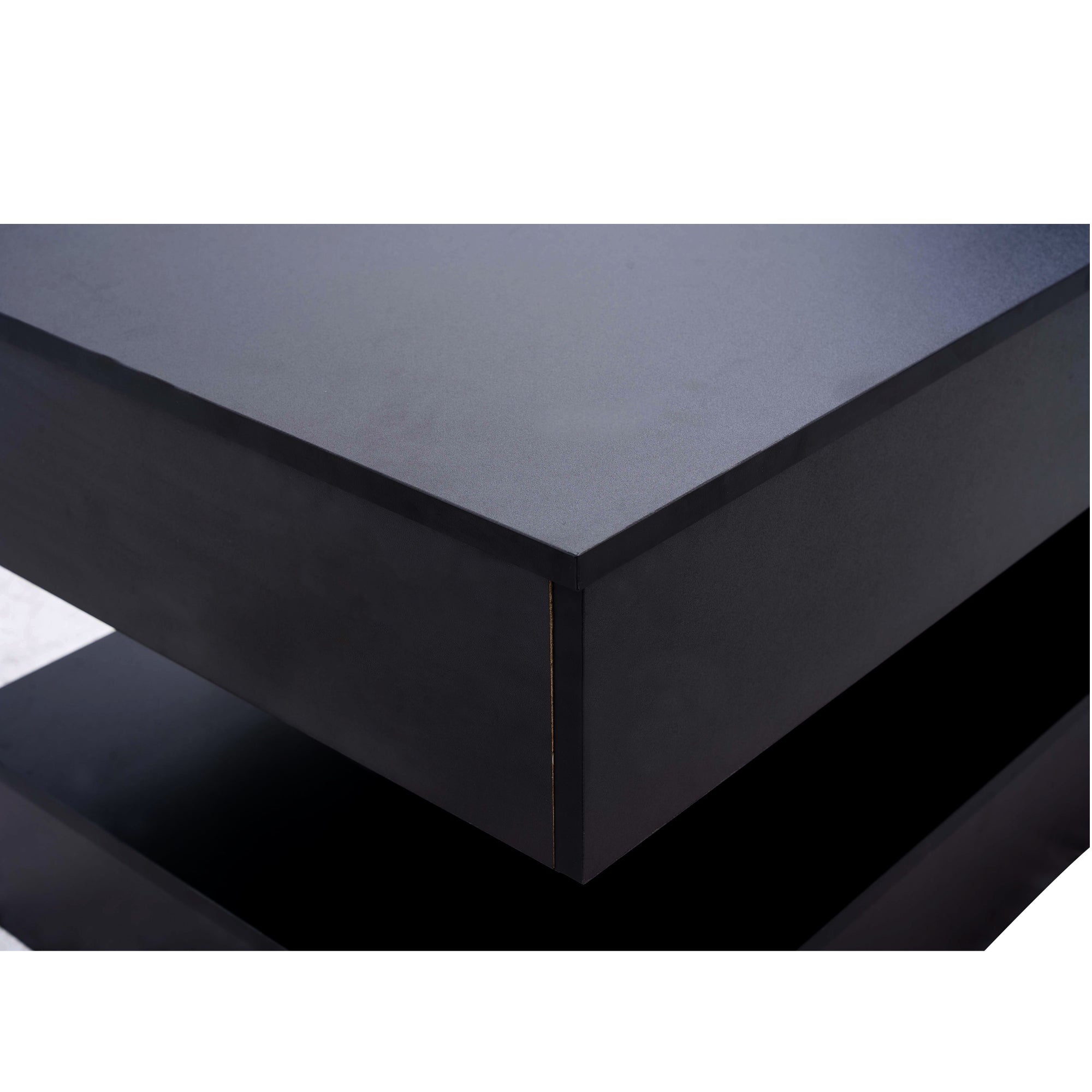 Logidon LED Salontafel met verborgen opbergruimte 100x50 cm Zwart