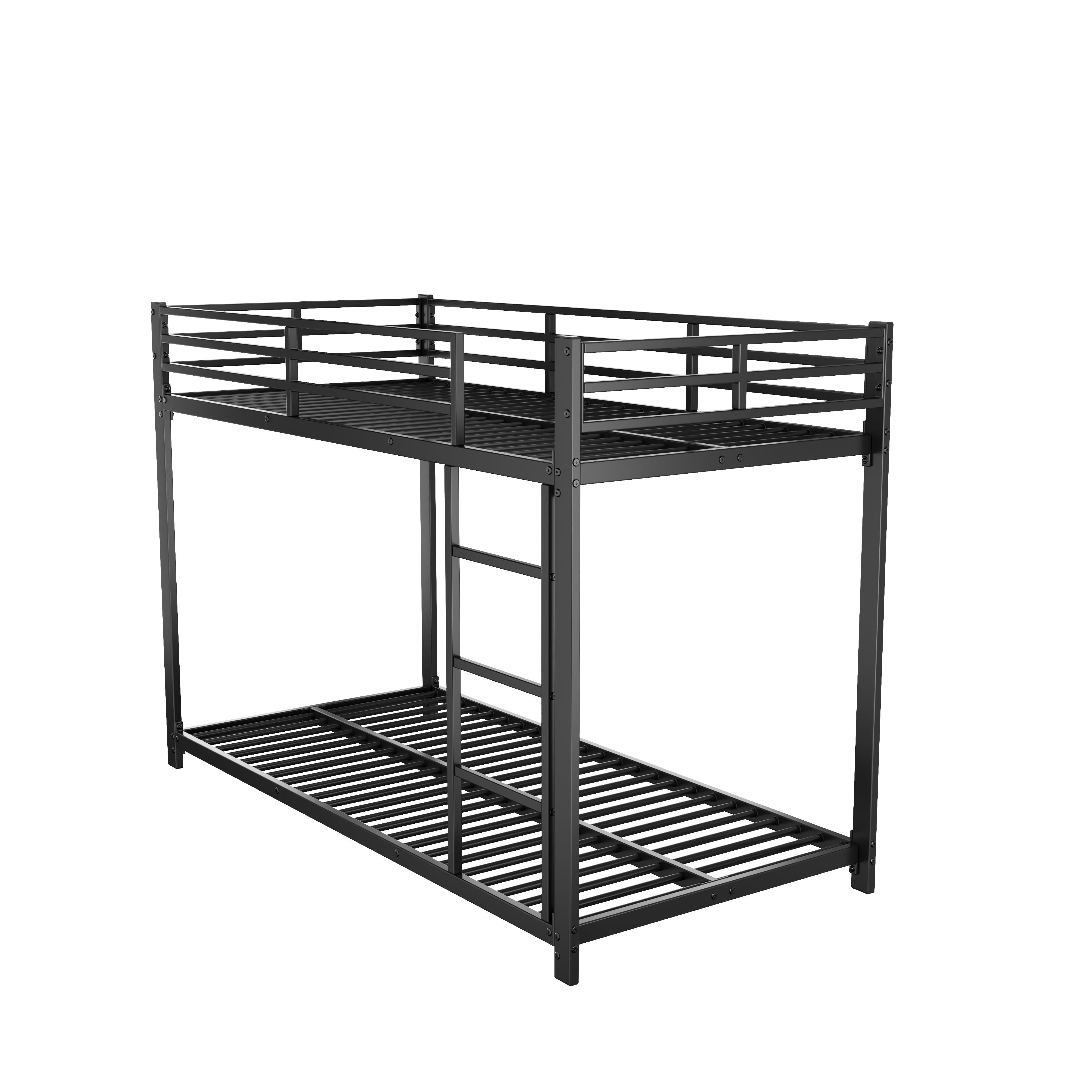 Logidon Bunk Bed Metal 90x200 Black Classic Shape Children's Bed