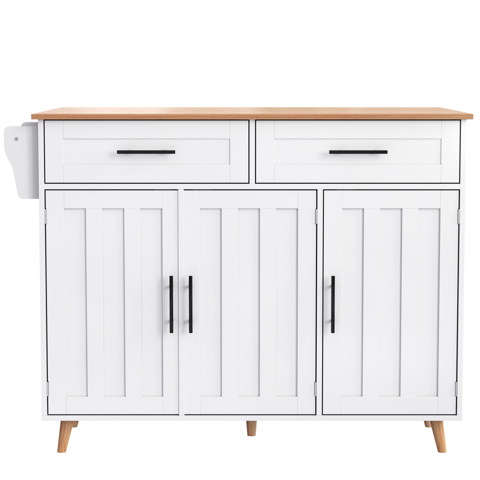 Logidon kitchen trolley solid wood worktop folding top white