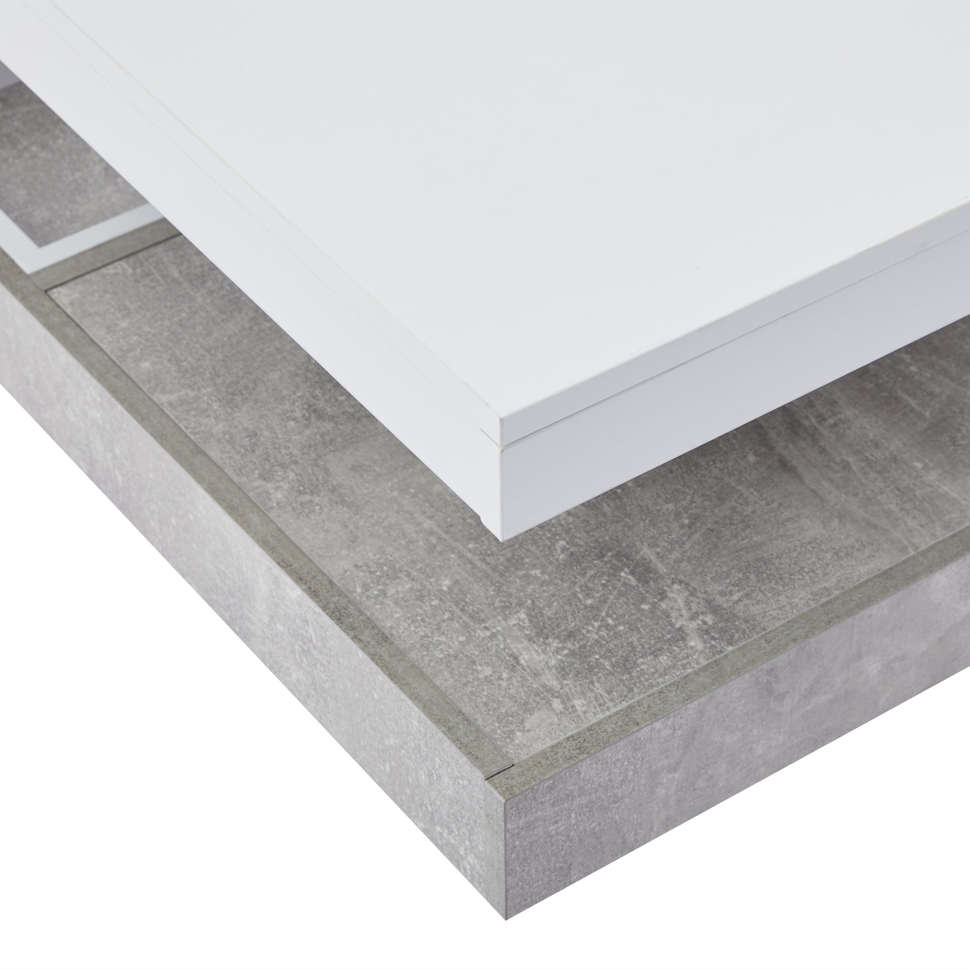 Logidon 360 graden draaibare salontafel 70x70x36 cm wit hoogglans