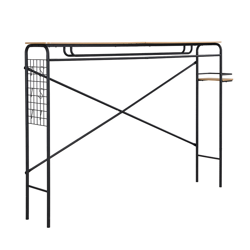 Logidon metalen bed 140x200 met tafelkapstok zwart naturel