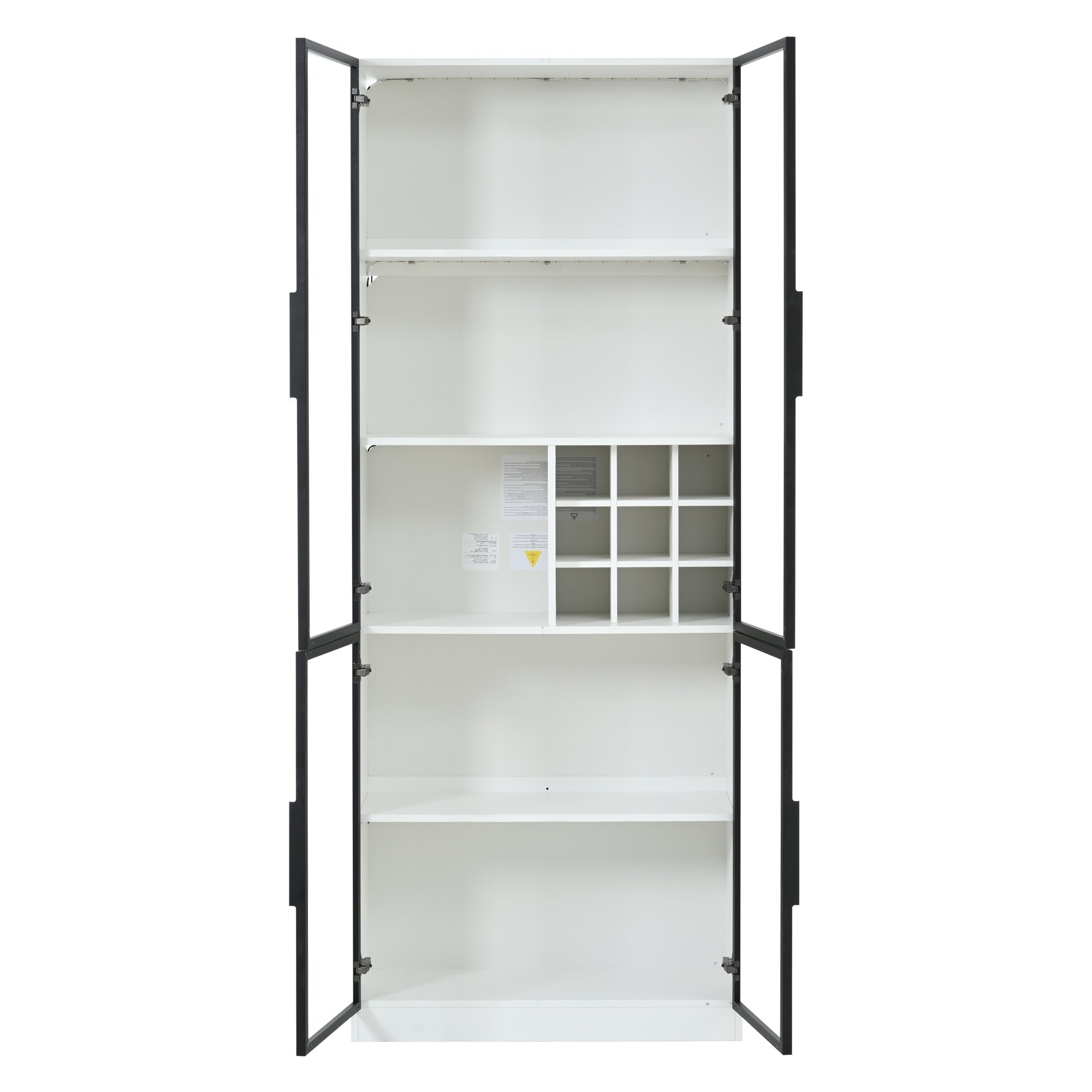 Logidon showcase 80x35x200 white glass doors LED lighting wine rack