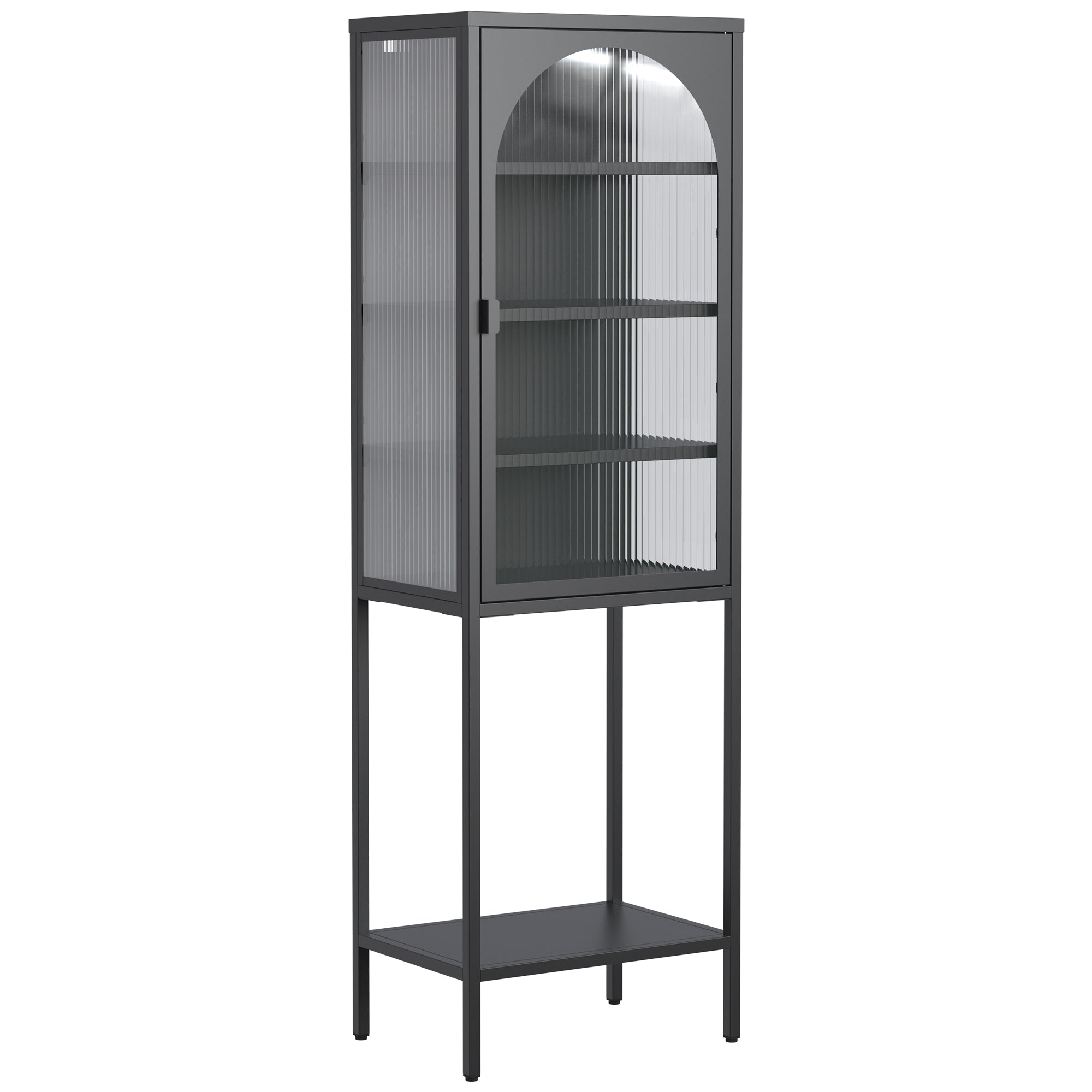 Logidon metalen vitrinedeur zwart 160x50x35 cm