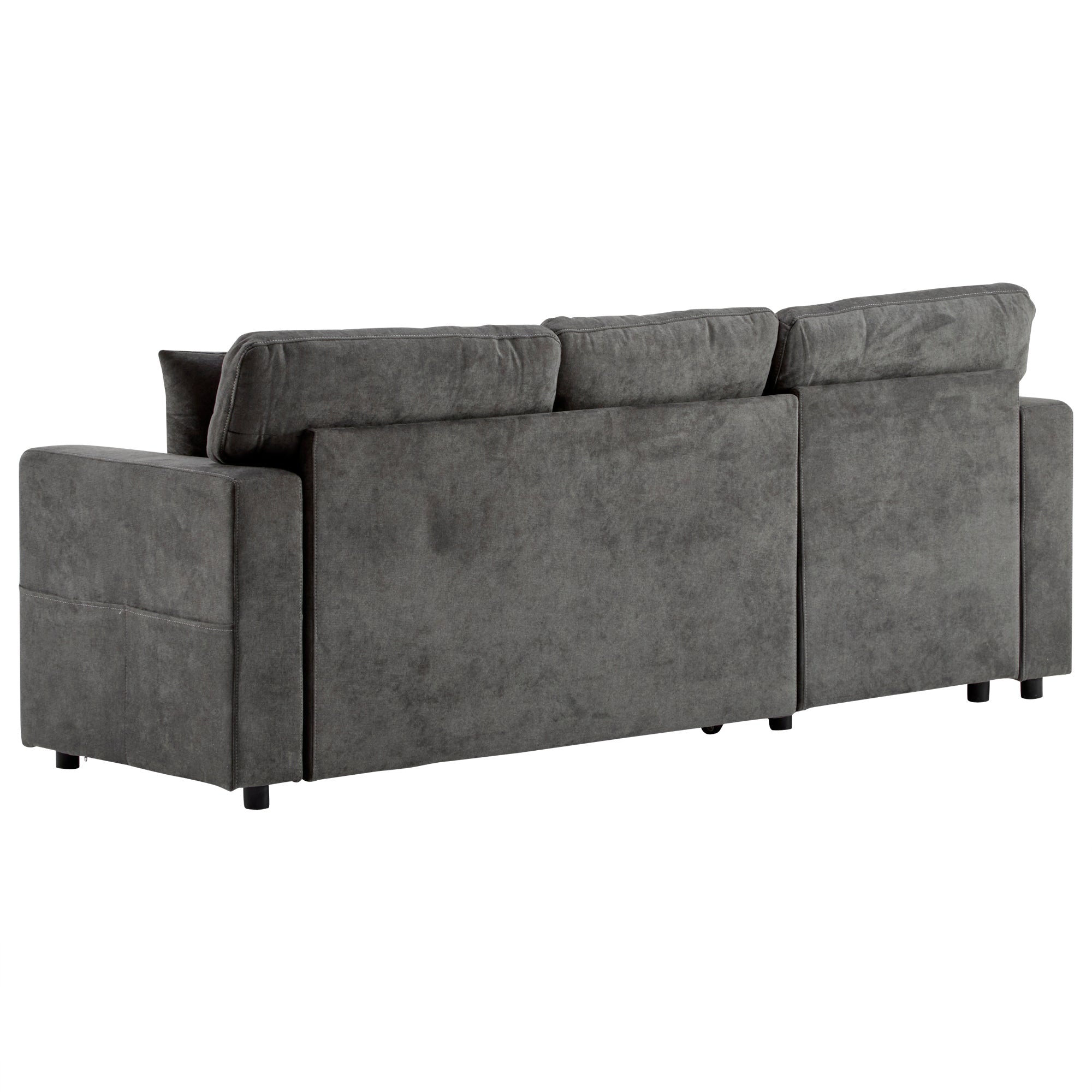 Logidon Corner Sofa Gray Extendable Bed With Bed Box Shelf 214x131