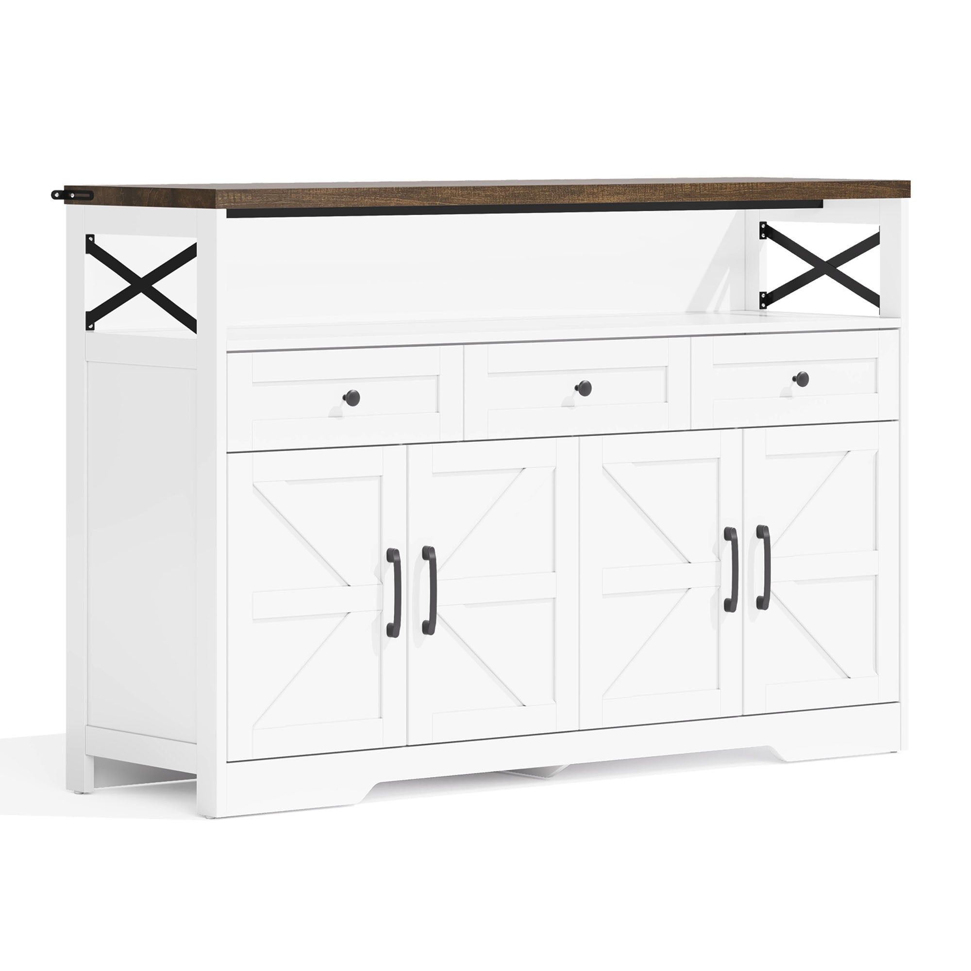 Logidon buffetbox 140 cm wit met 3 lades en deuren