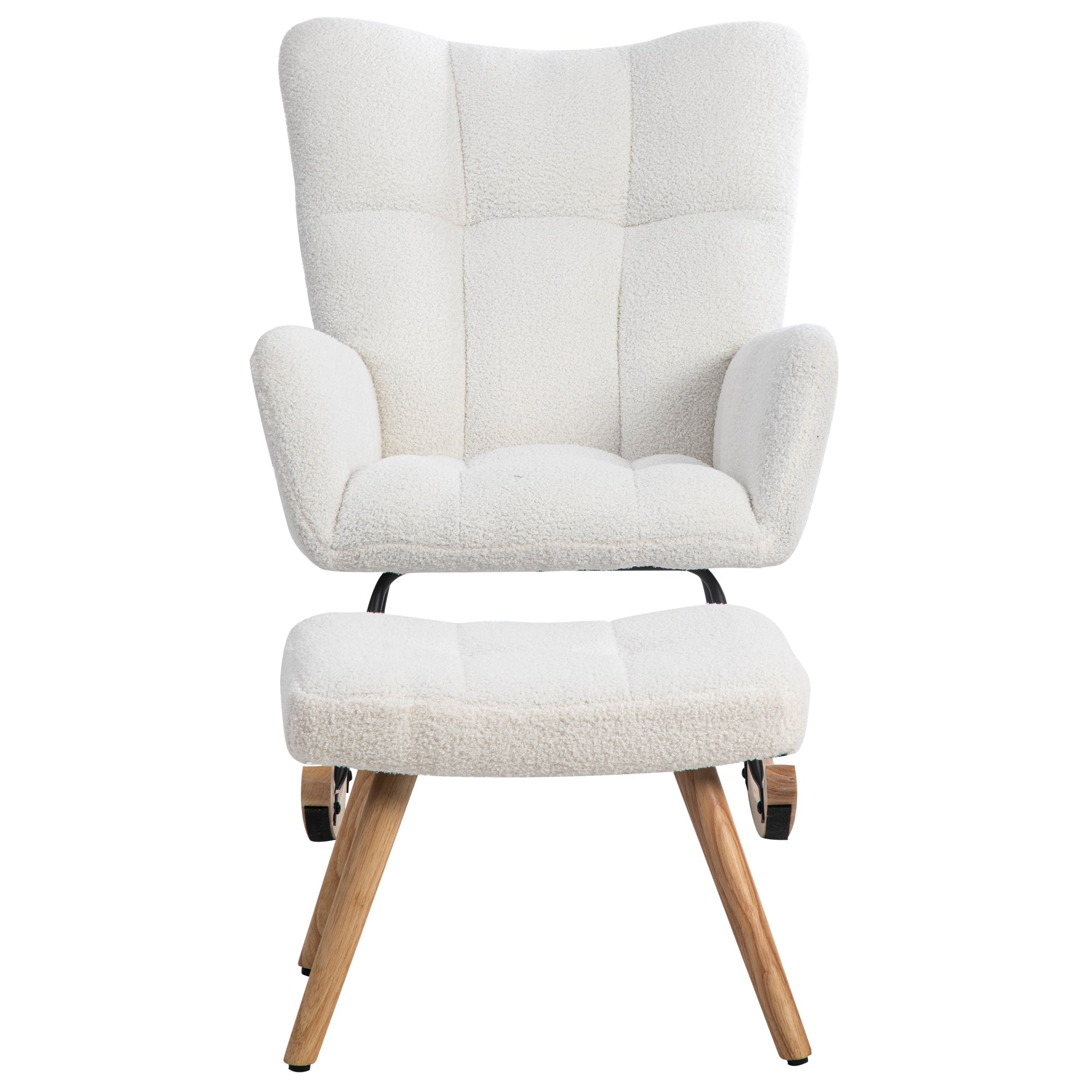 Logidon Ergonomische Witte Schommelstoel Met Voetenbank Hoogte 92 cm
