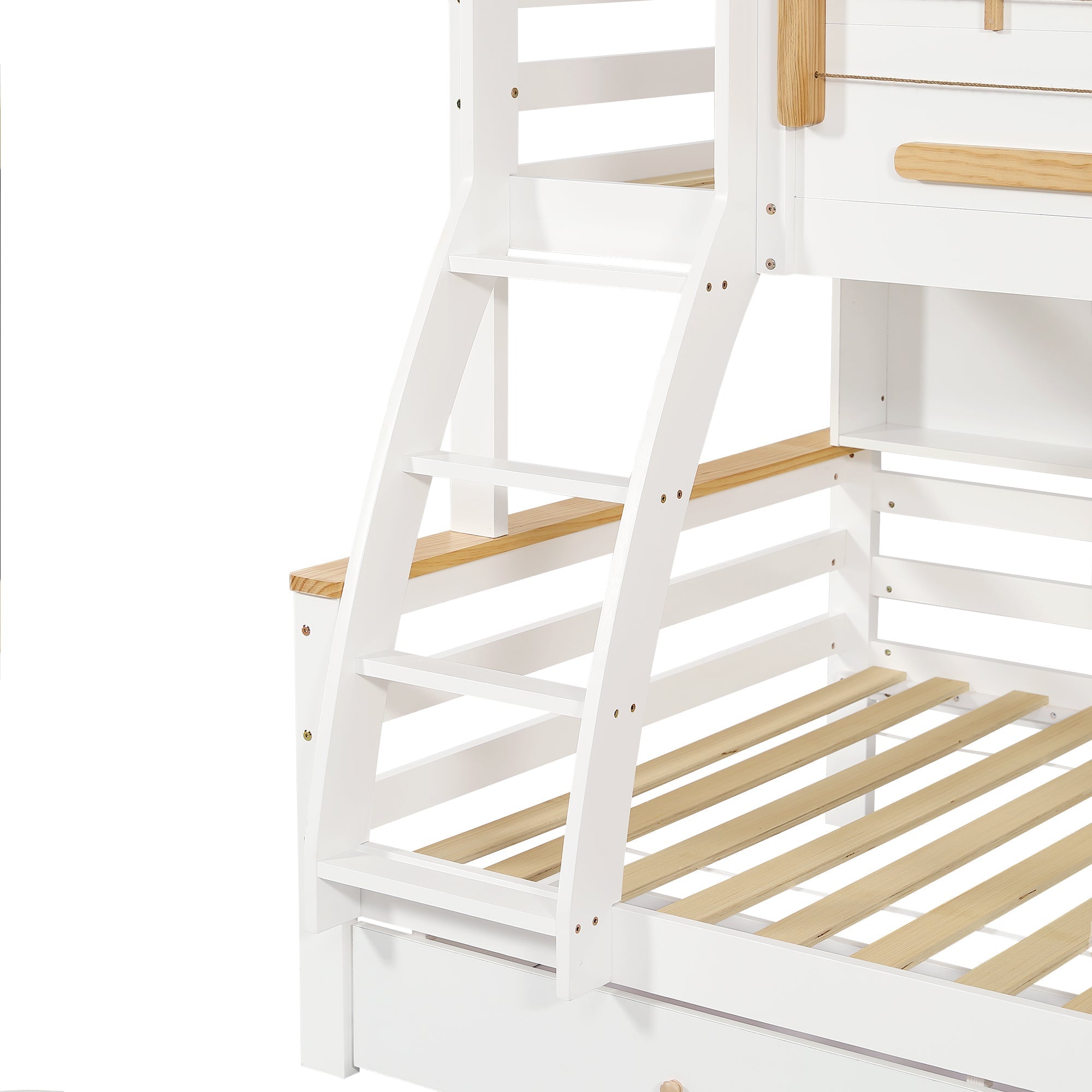 Logidon stapelbed wit naturel 90x200cm en 120x200cm twee lades