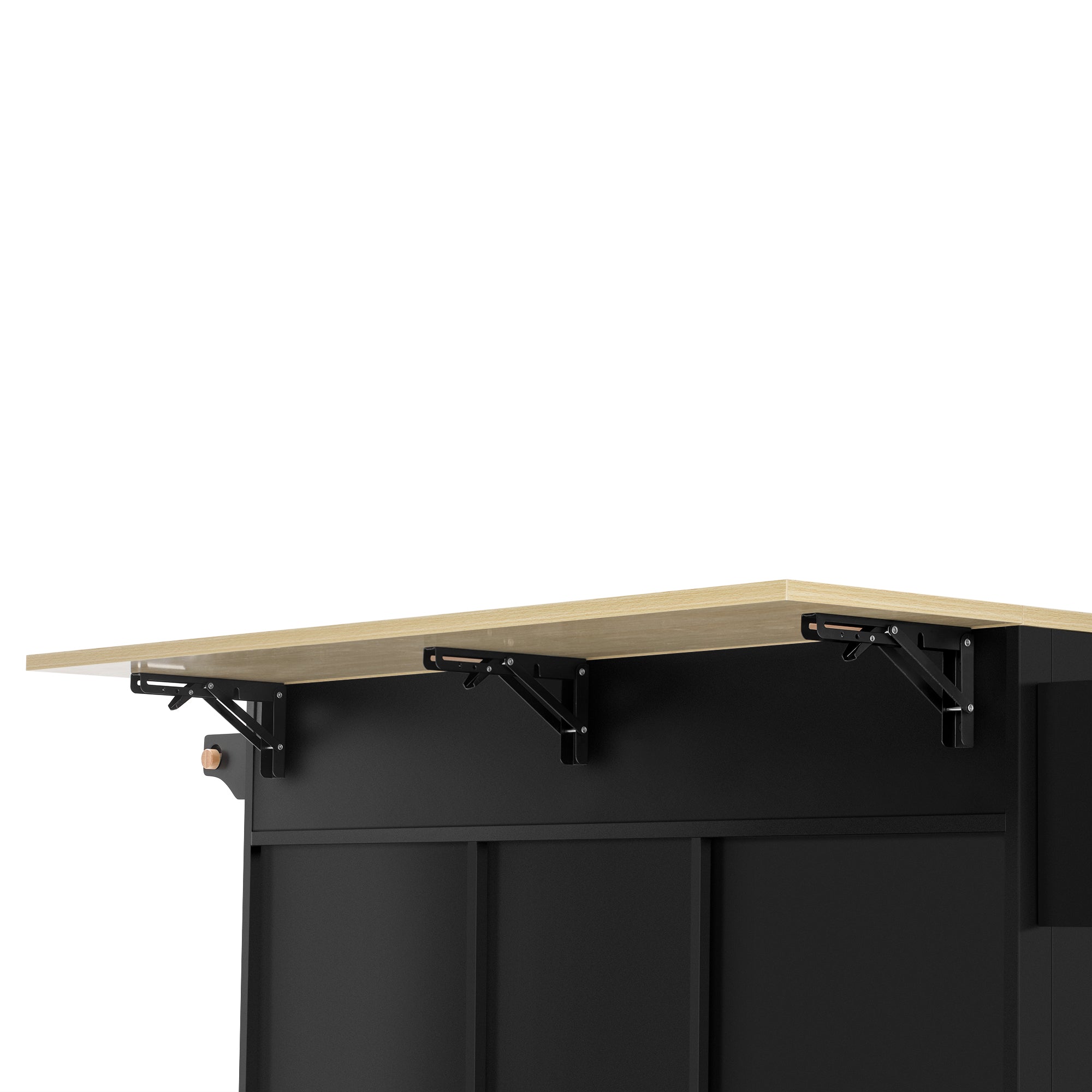 Logidon keukeneiland op wielen zwart 139x70x92 uitschuifbare eethoek