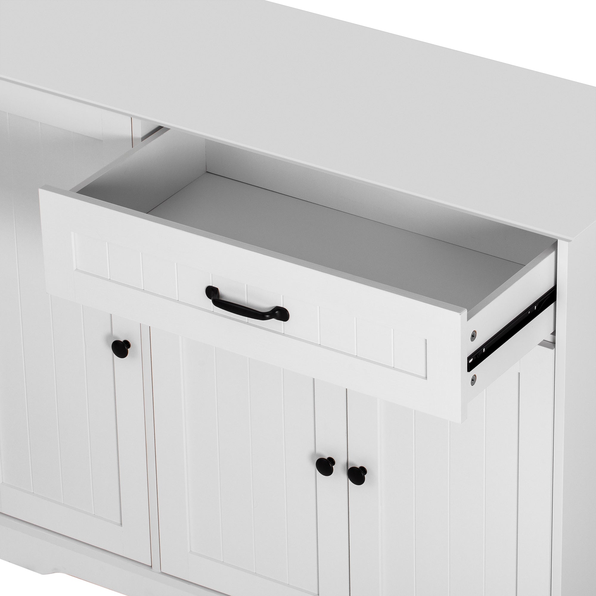 Logidon dressoir wit - 3 deuren, 1 lade, moderne buffetkast 107 cm