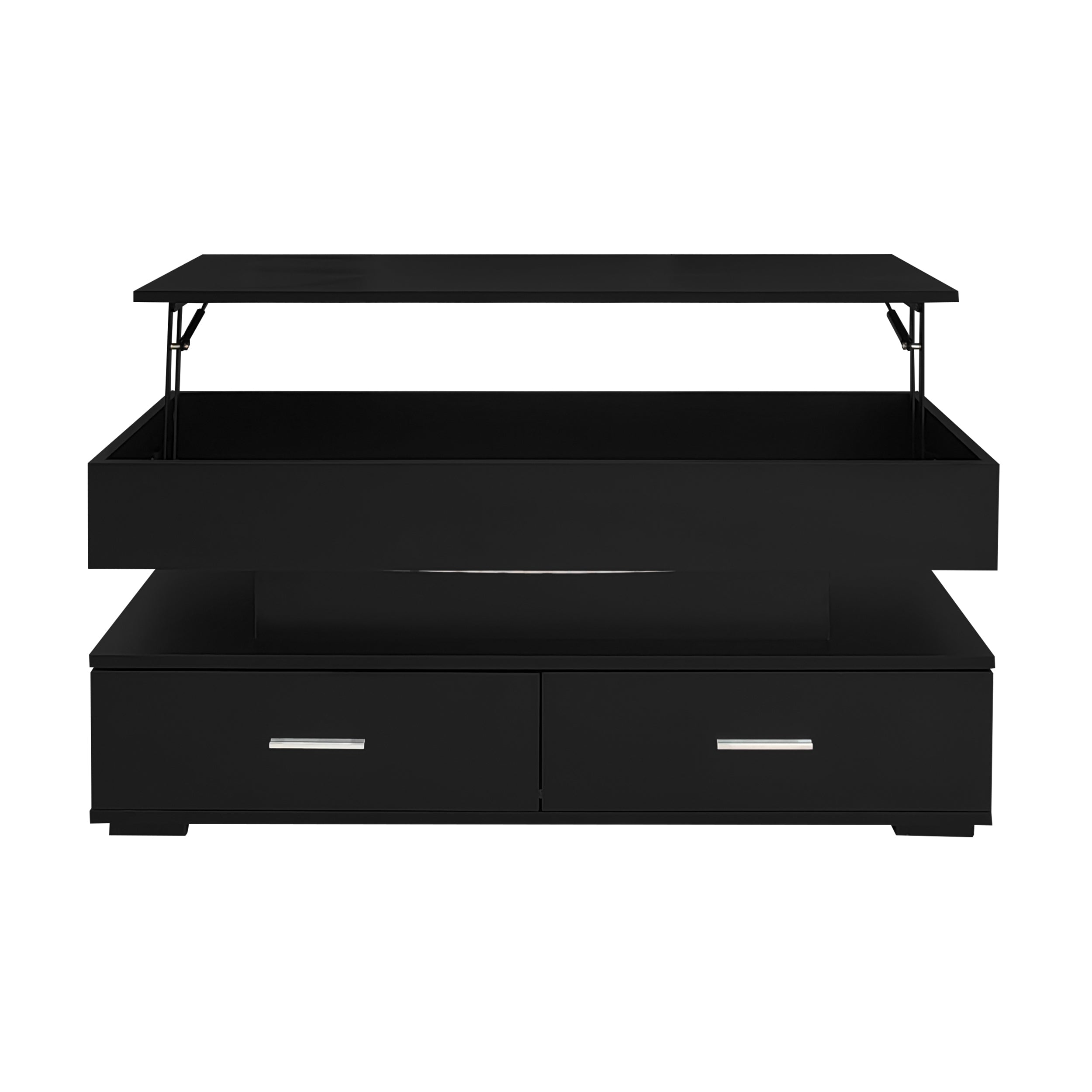 Logidon Verstelbare Salontafel 100x50x44 cm Zwart LED Verlichting