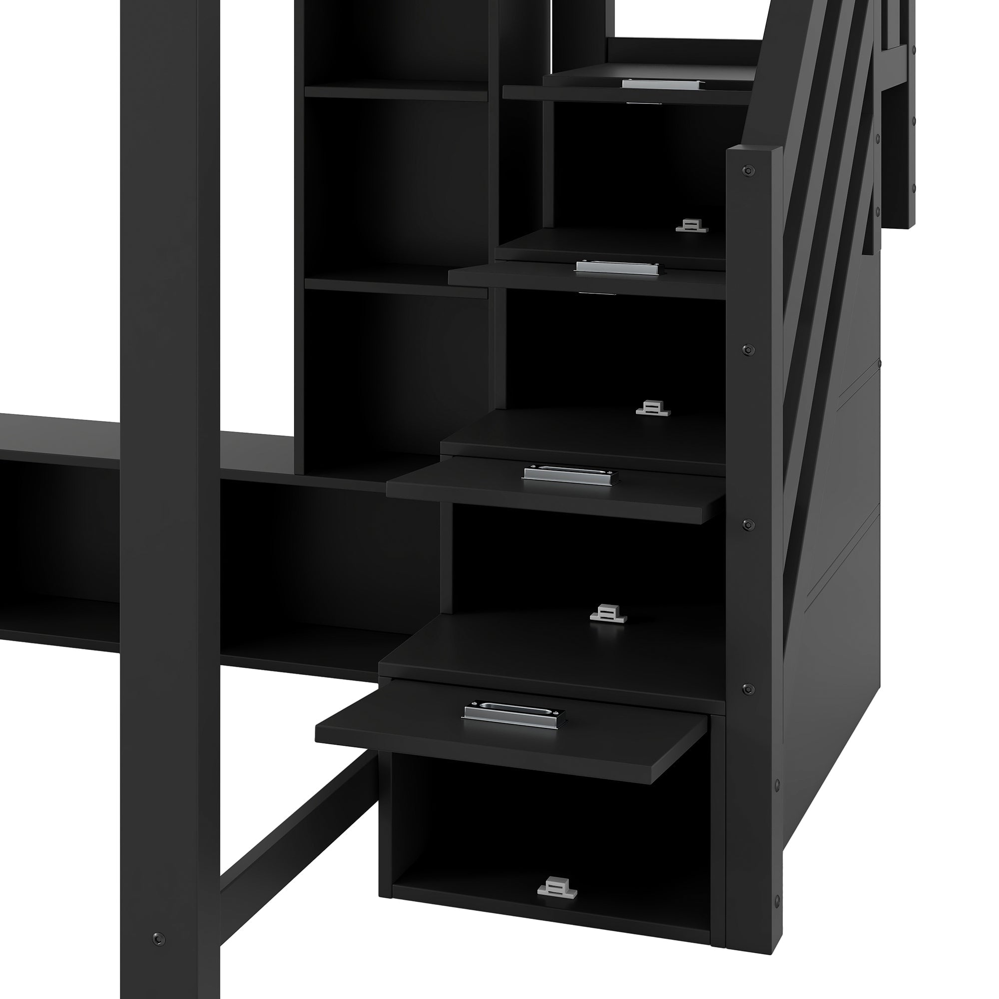Logidon 140x200 hoogslaper met bureautrap LED zwart