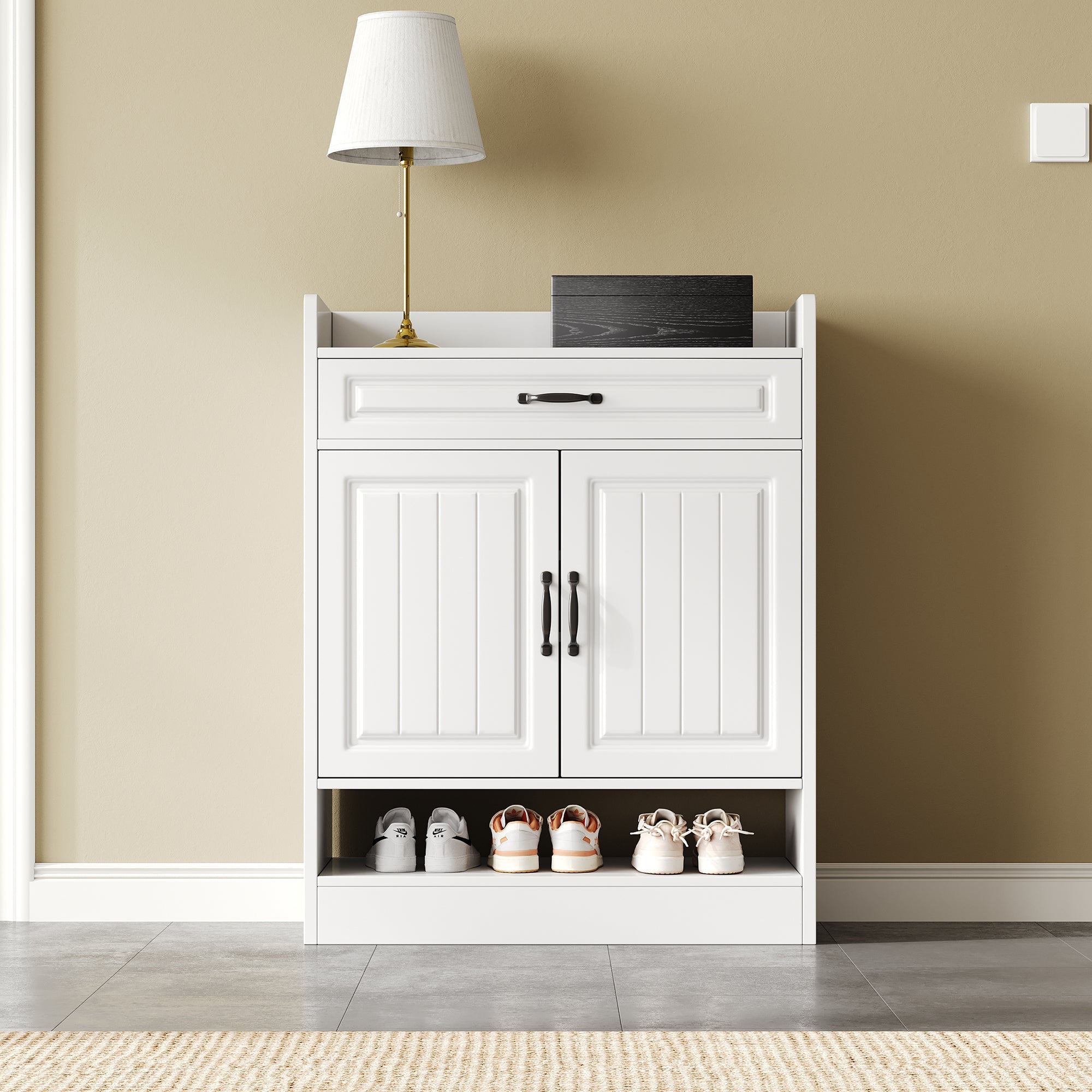 Logidon shoe cabinet white 75x36x95.5 cm with adjustable shelves