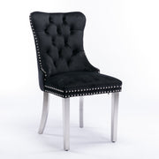 Logidon Nikki Collection Velvet eetkamerstoelen zwart set van 2