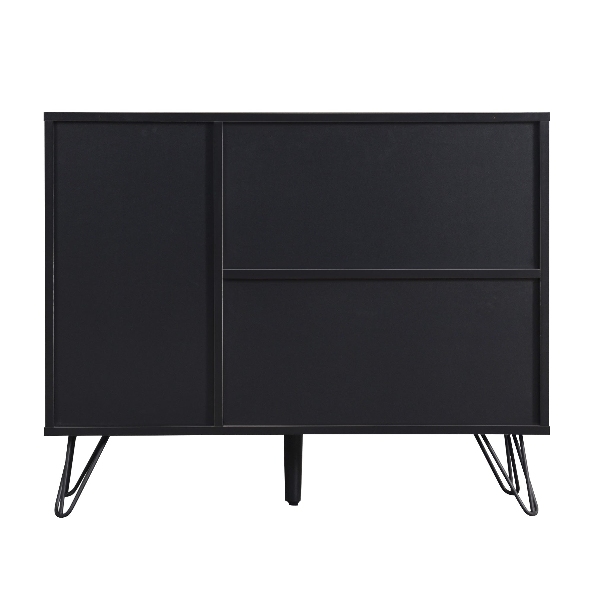 Logidon opbergkast dressoir zwart houtlook 90x30x71,5 cm