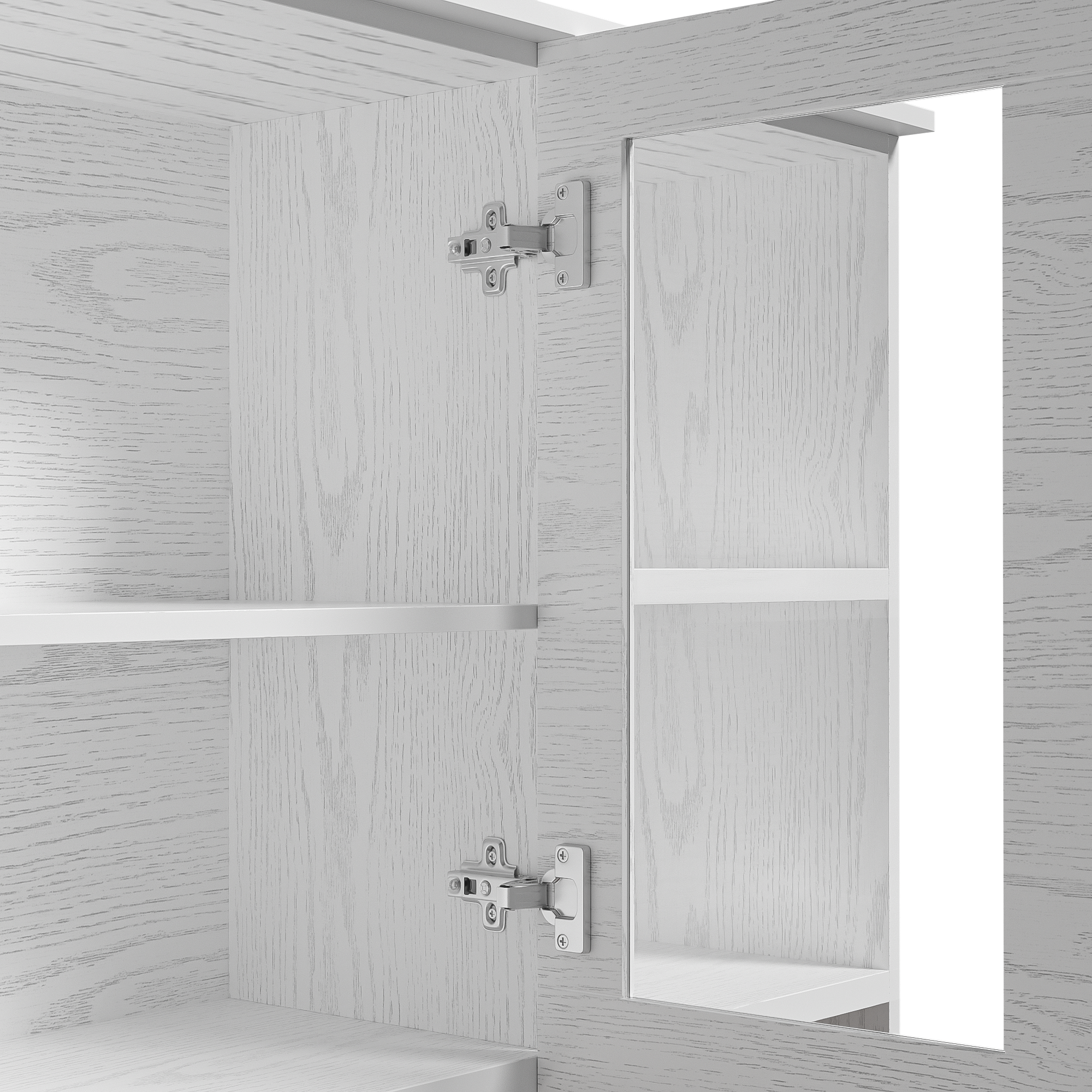 Logidon vitrinekast 114x40x190 cm witbruin landelijke stijl