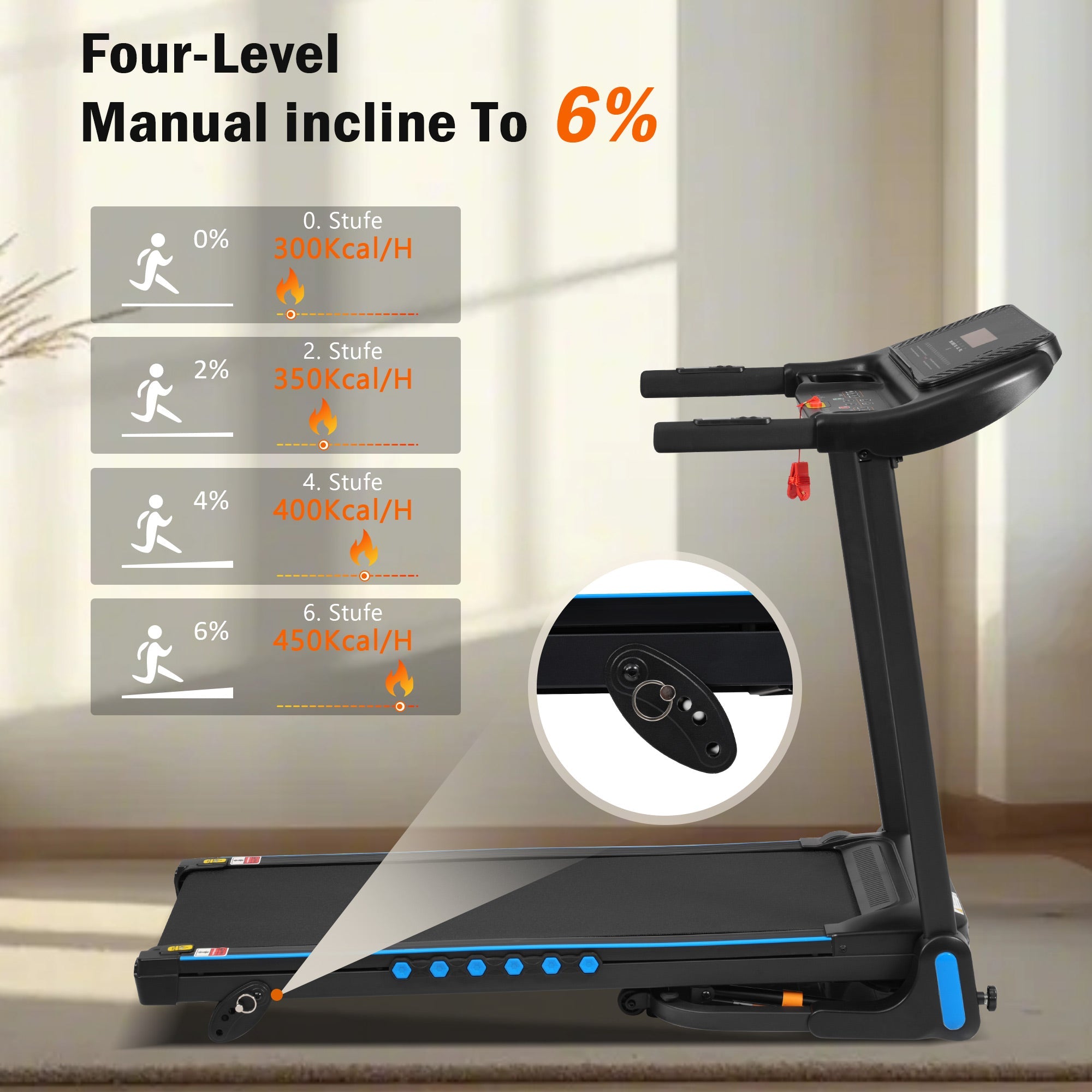 Logidon loopband voor thuis opvouwbare 14 km/u hartslagmeter