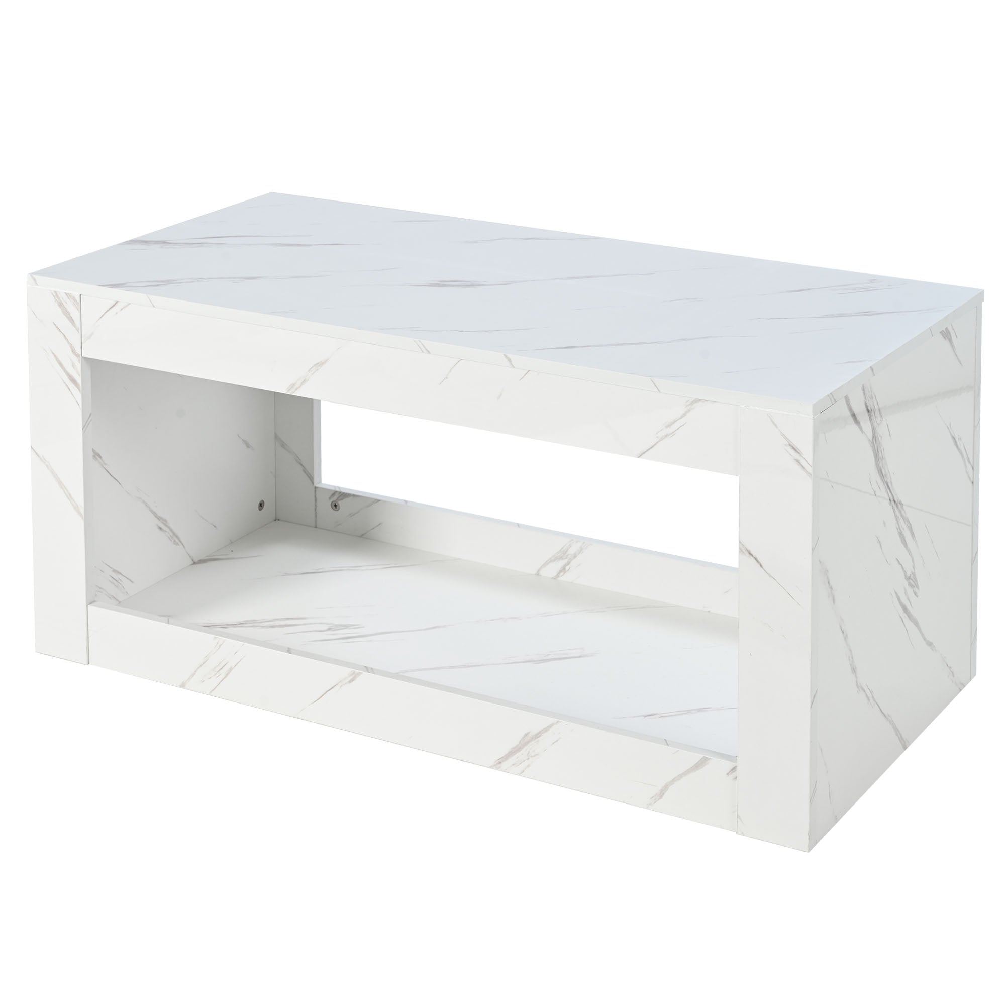 Logidon LED salontafel wit hoogglans marmer effect met afstandsbediening