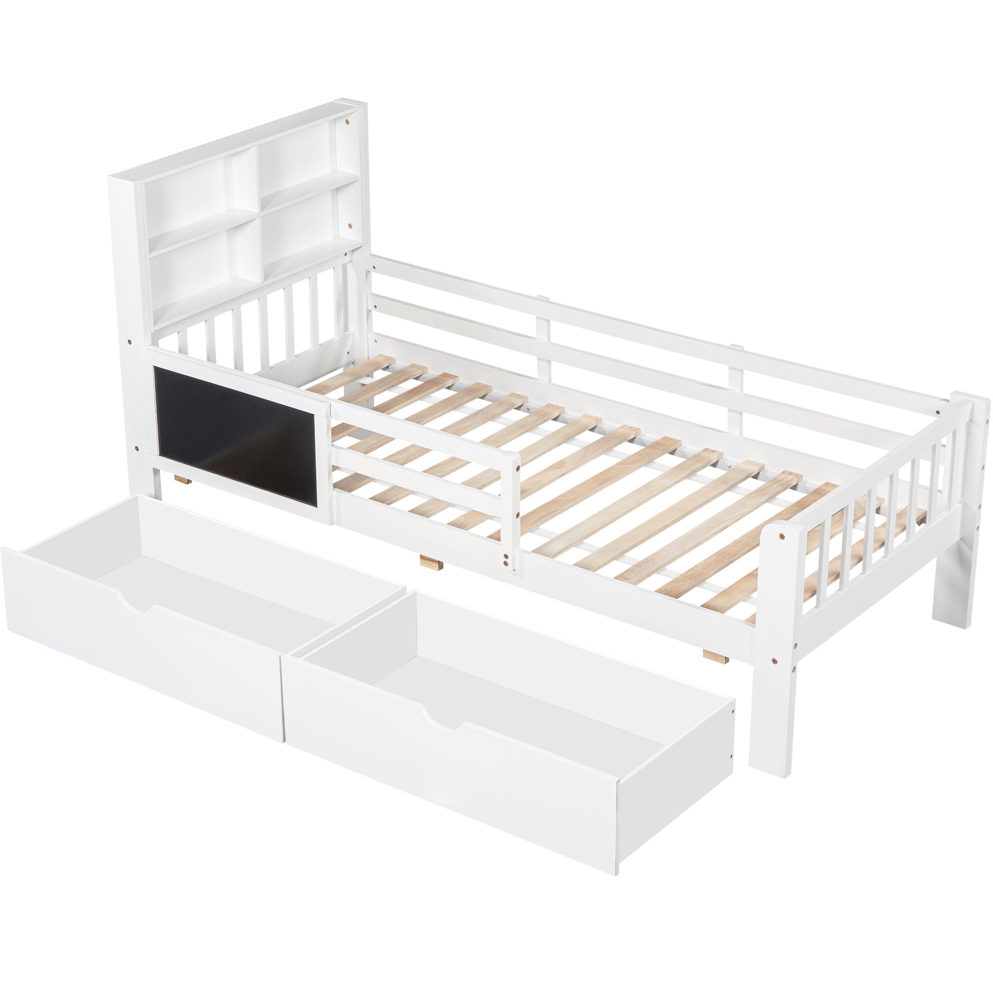 Logidon Kinderbed met Laden en Plank 90x200 cm Wit