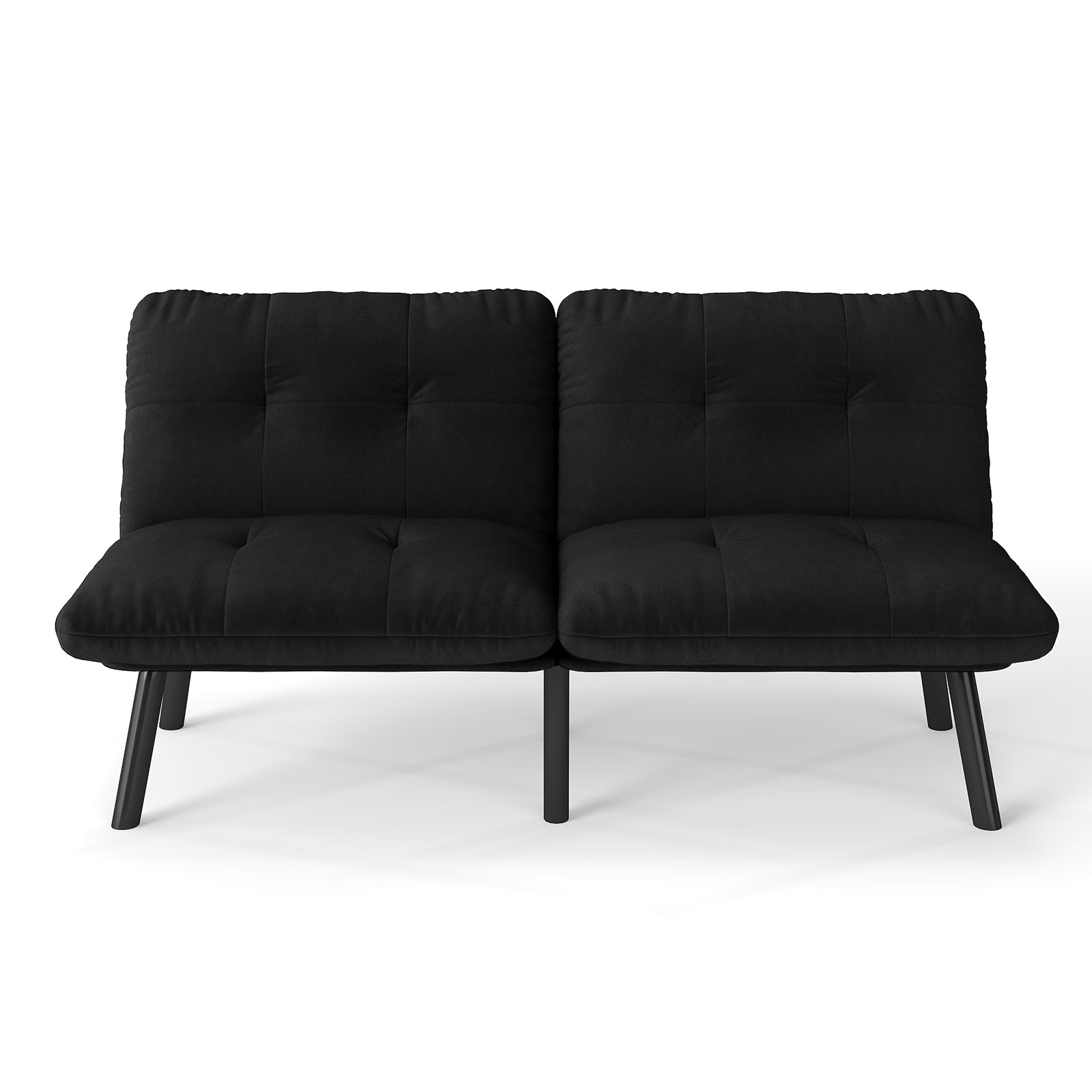 Logidon zwarte moderne slaapbank, 2-zits futon met slaapfunctie