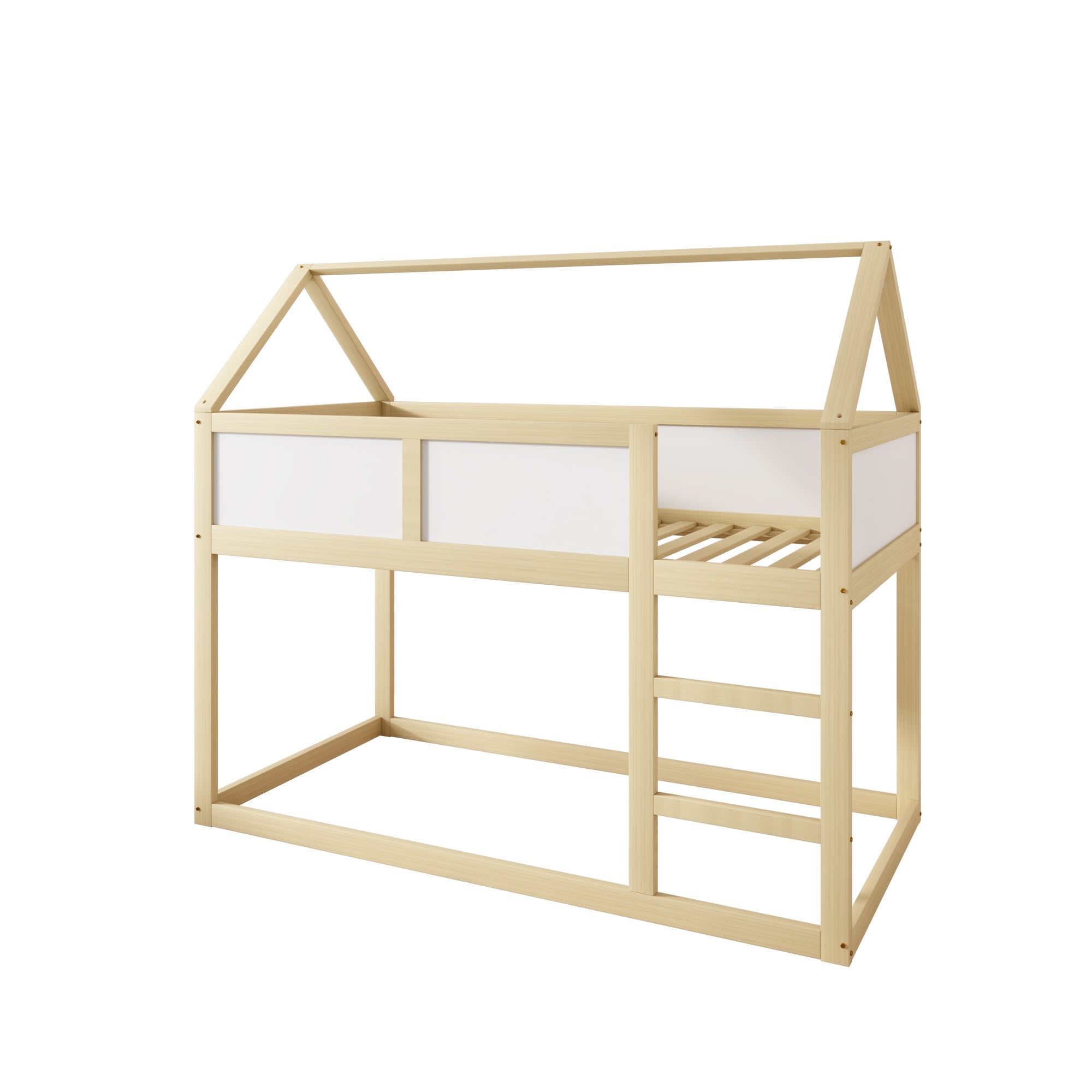 Logidon stapelbed kinderbed 90x200 cm lage hoogslaper met trap beige
