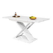 Logidon Uitschuifbare eettafel wit 118-157 cm met gekruiste poten