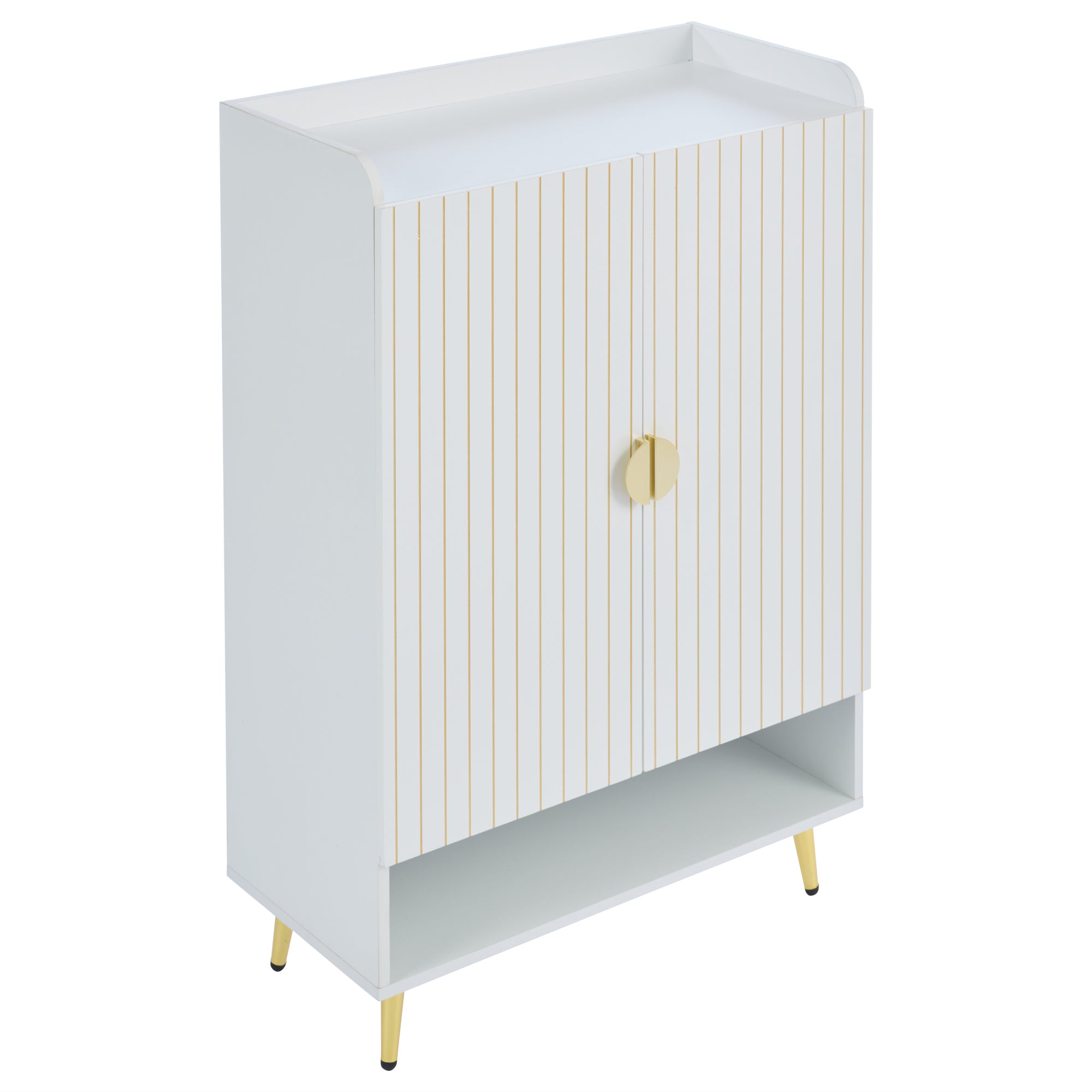 Logidon moderne schoenenkast wit MDF met deuren, 3 niveaus