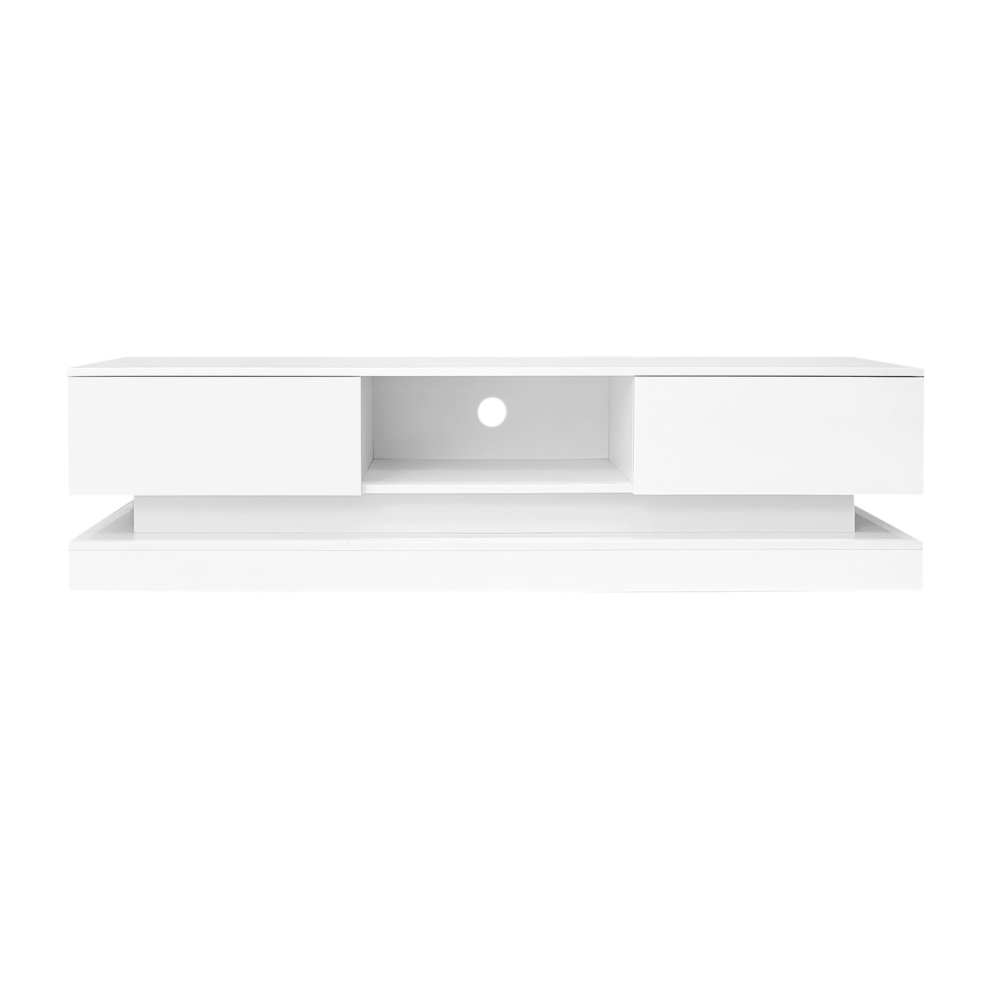 Logidon wit TV-meubel 160 cm met LED-verlichting app bediening