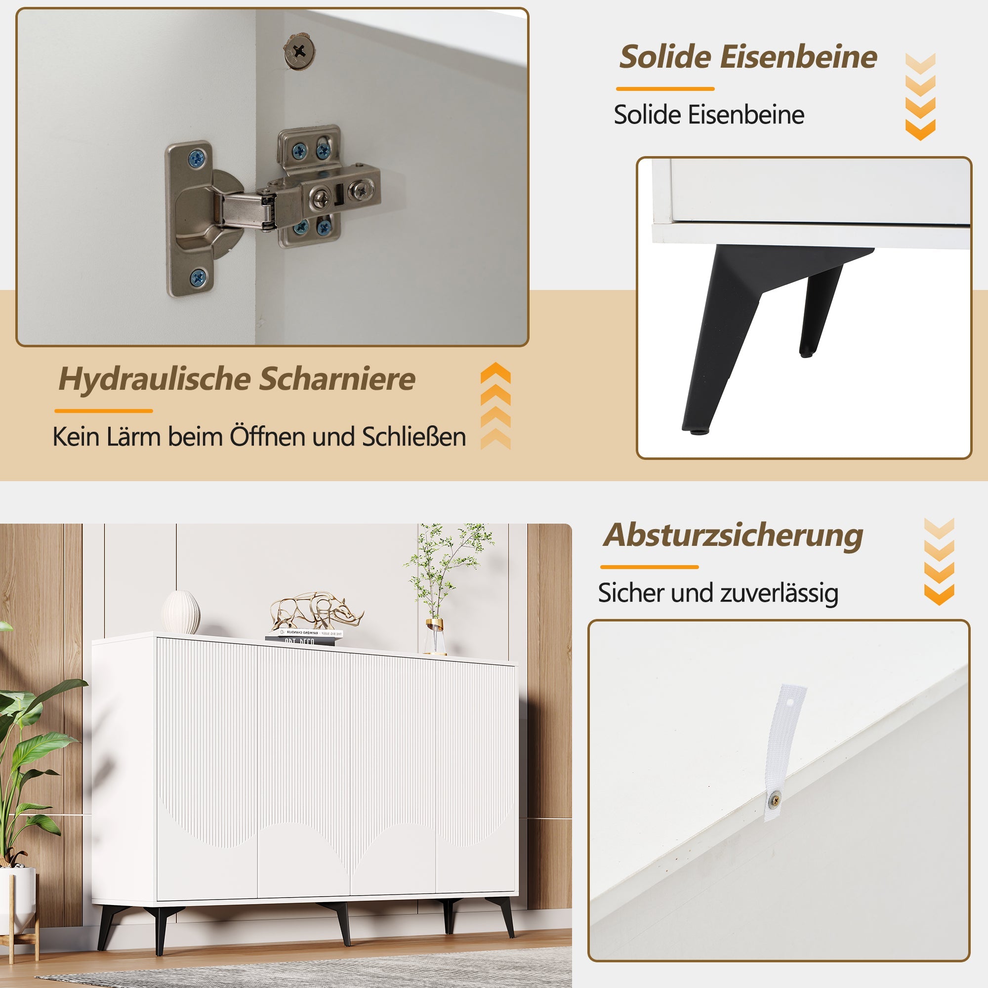 Logidon Wit Dressoir, 160 cm breed, verstelbare planken