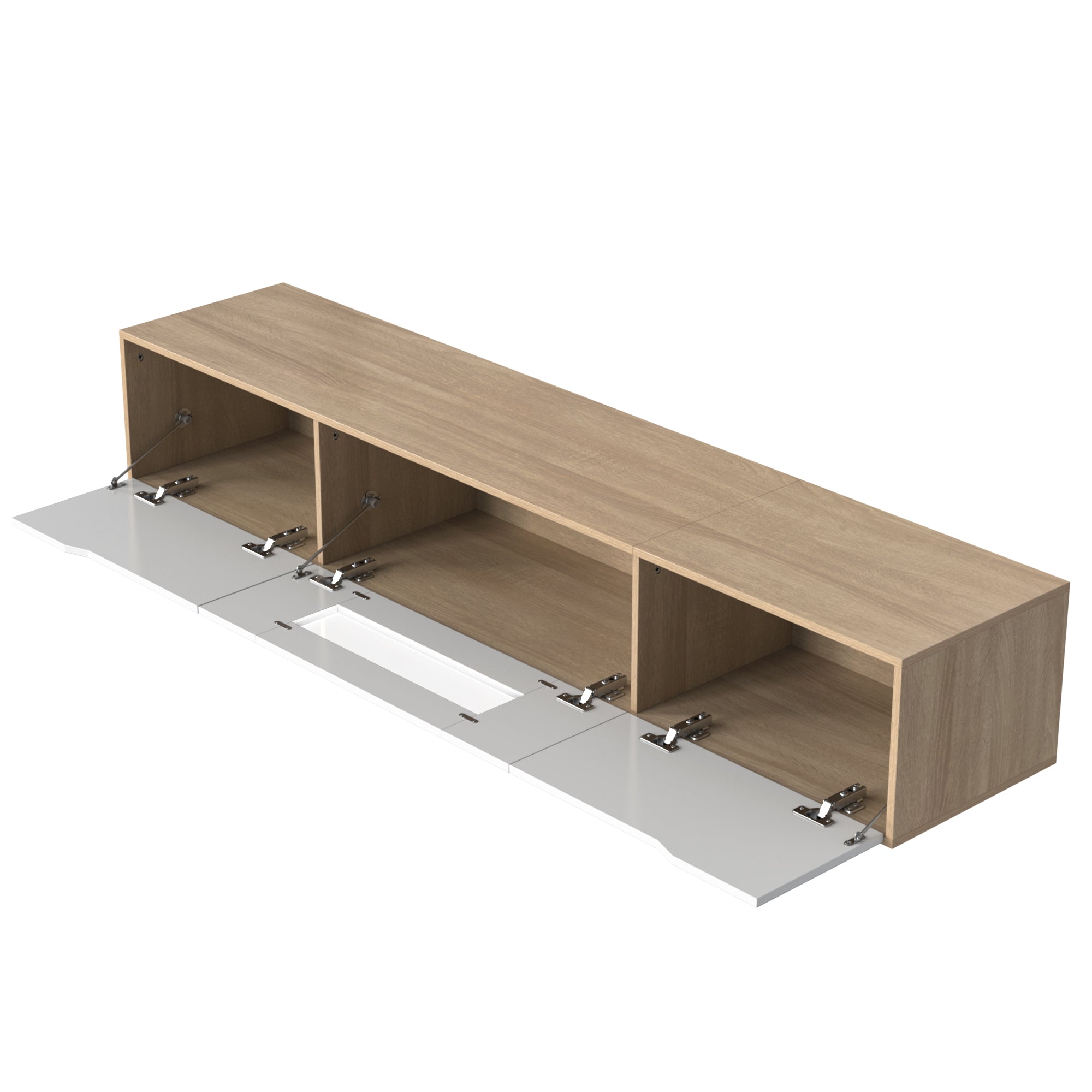 Logidon TV-meubel 180 cm hoogglans wit met kleurwisselende LED
