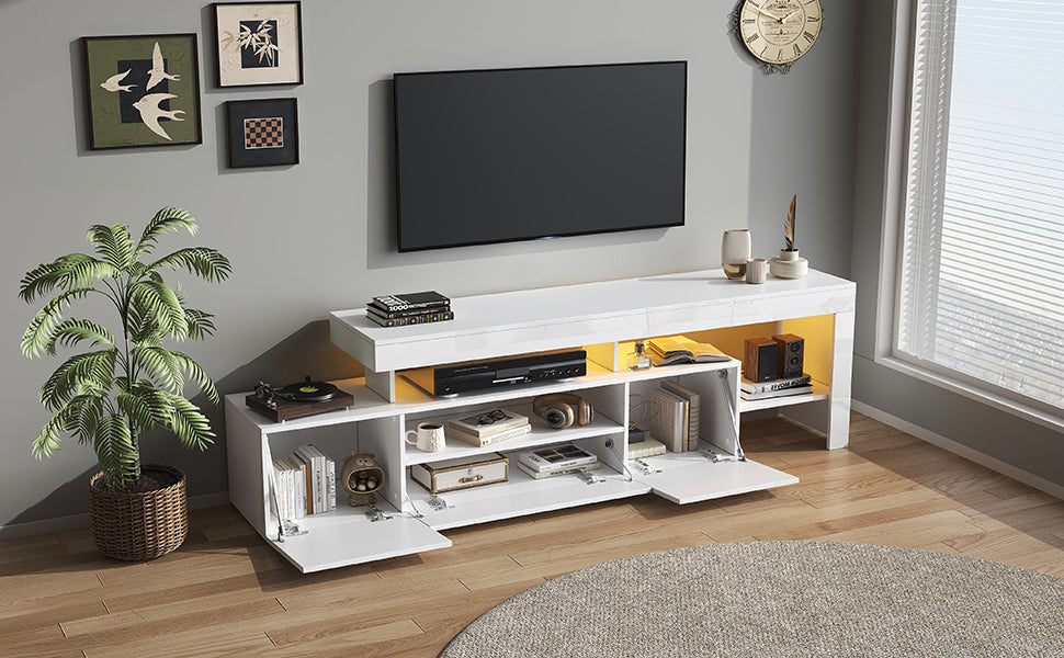 Logidon TV-meubel 192 x 37 x 53 cm witte hoogglans LED-verlichting