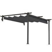 Logidon terrasoverkapping pergola 3x3m donkergrijs verstelbaar dak