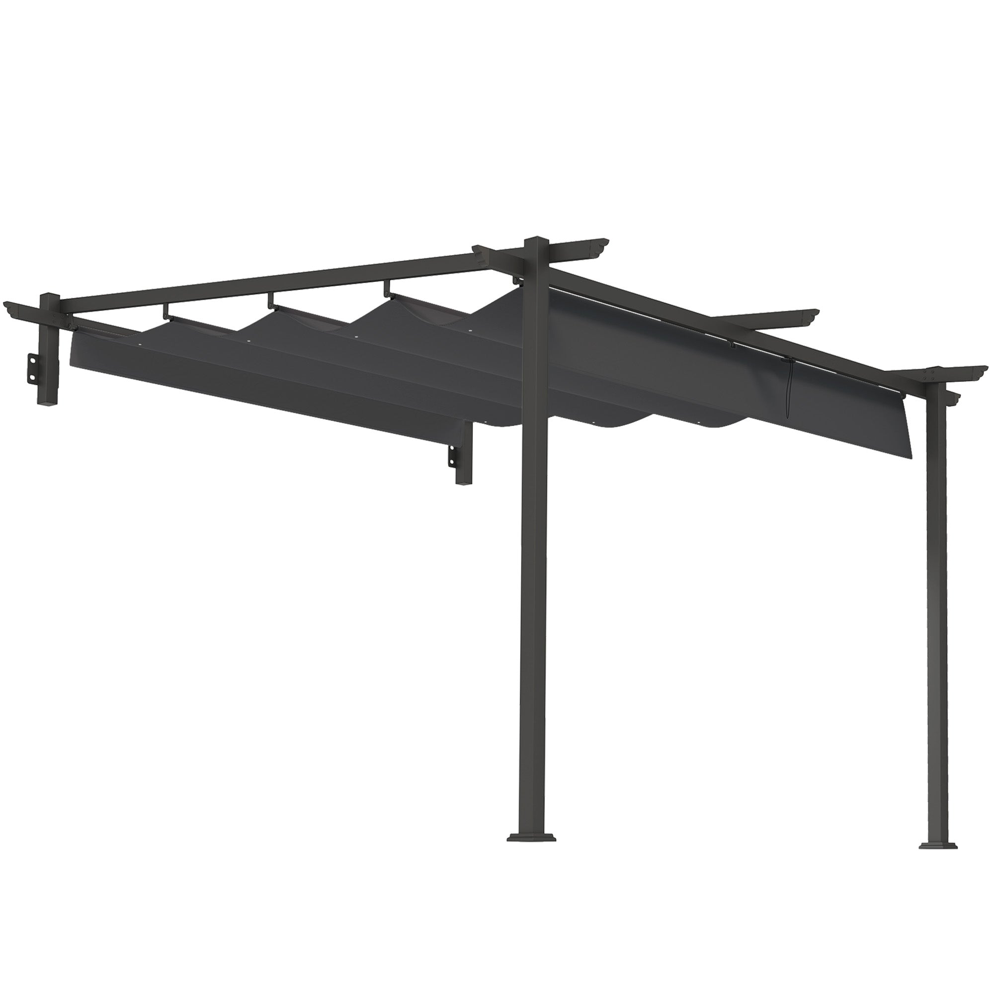 Logidon terrasoverkapping pergola 3x3m donkergrijs verstelbaar dak